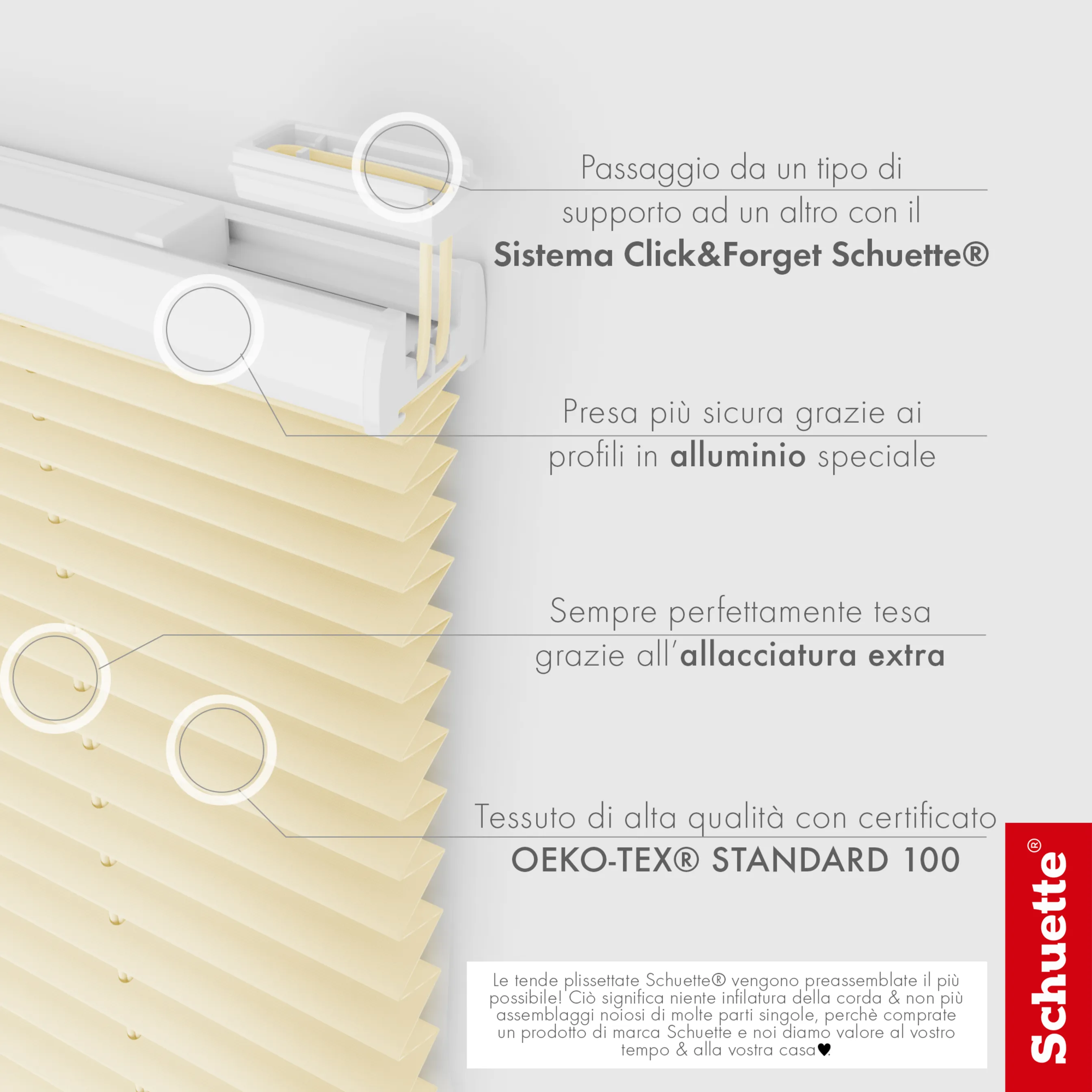 Schuette® Plissee ohne Bohren nach Maß • Suprafix Klemmhalter "X" • Premium Kollektion: Sahara's Sand • Profilfarbe: Braun