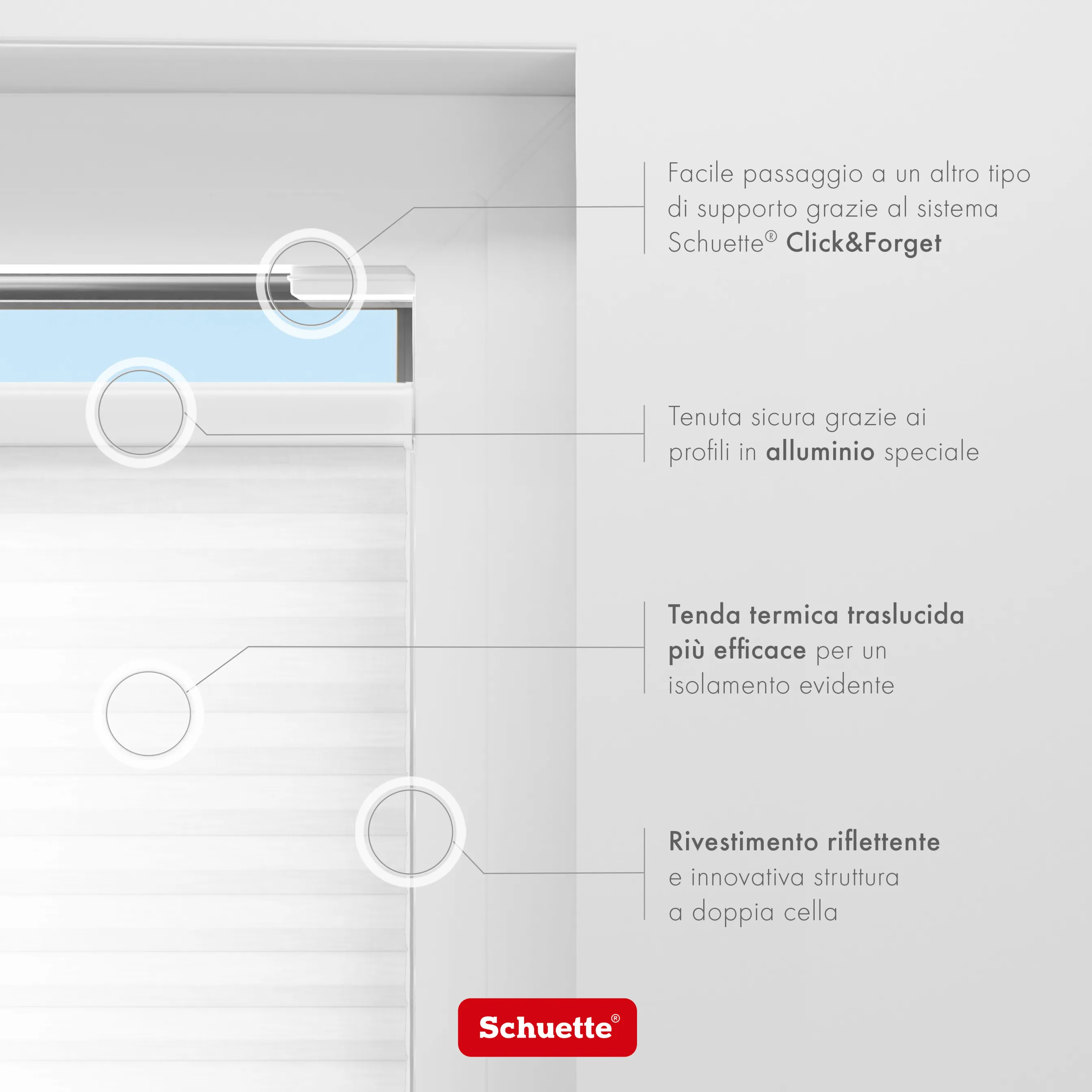 Schuette® Wabenplissee ohne Bohren nach Maß • Klebehalter & Schraubhalter 2in1 Set "Letsbond" Transparent • Thermo x Honey Kollektion: Coconut Kiss (Weiß) • Profilfarbe: Eiche