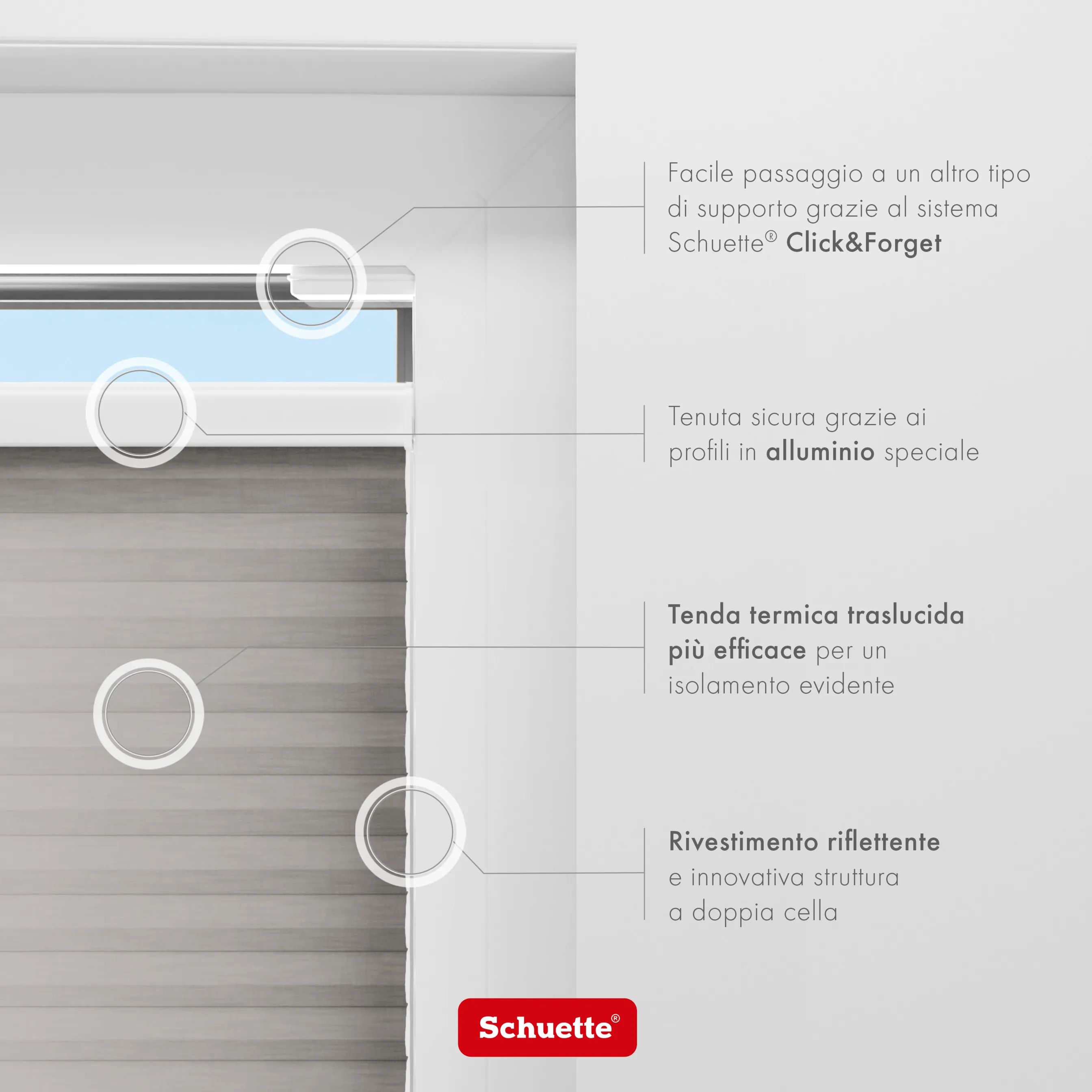Schuette® Wabenplissee ohne Bohren nach Maß • Klebehalter & Schraubhalter 2in1 Set "Letsbond" Transparent • Thermo x Honey Kollektion: Overbaked (Grau) • Profilfarbe: Anthrazit
