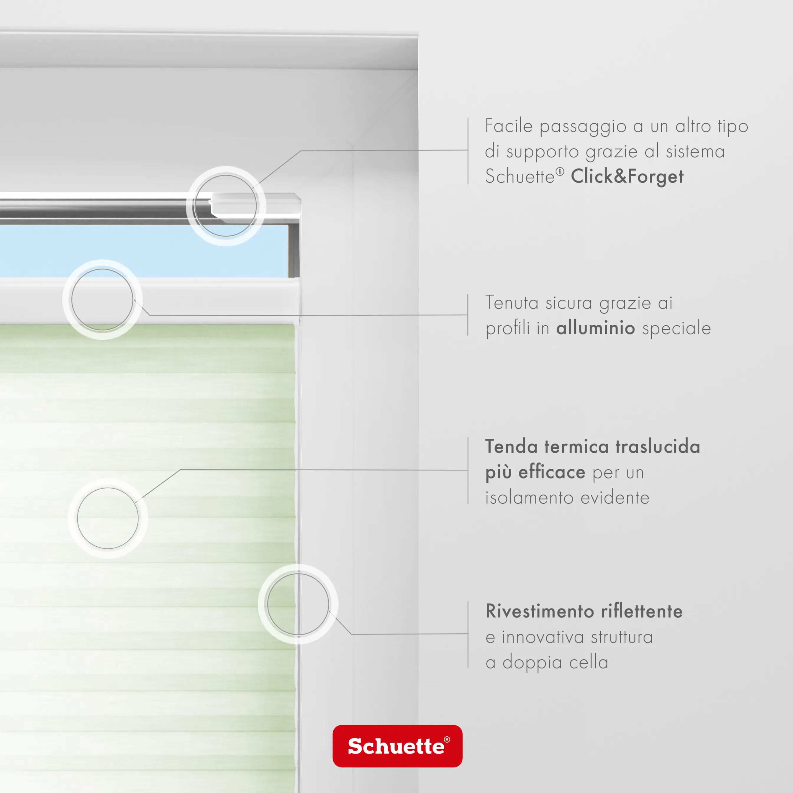 Schuette® Wabenplissee mit Bohren nach Maß • Suprafix "Double 2in1" Schraub- & Klemmhalter • Thermo x Honey Kollektion: Let’s Matcha! (Pastellgrün) • Profilfarbe: Anthrazit