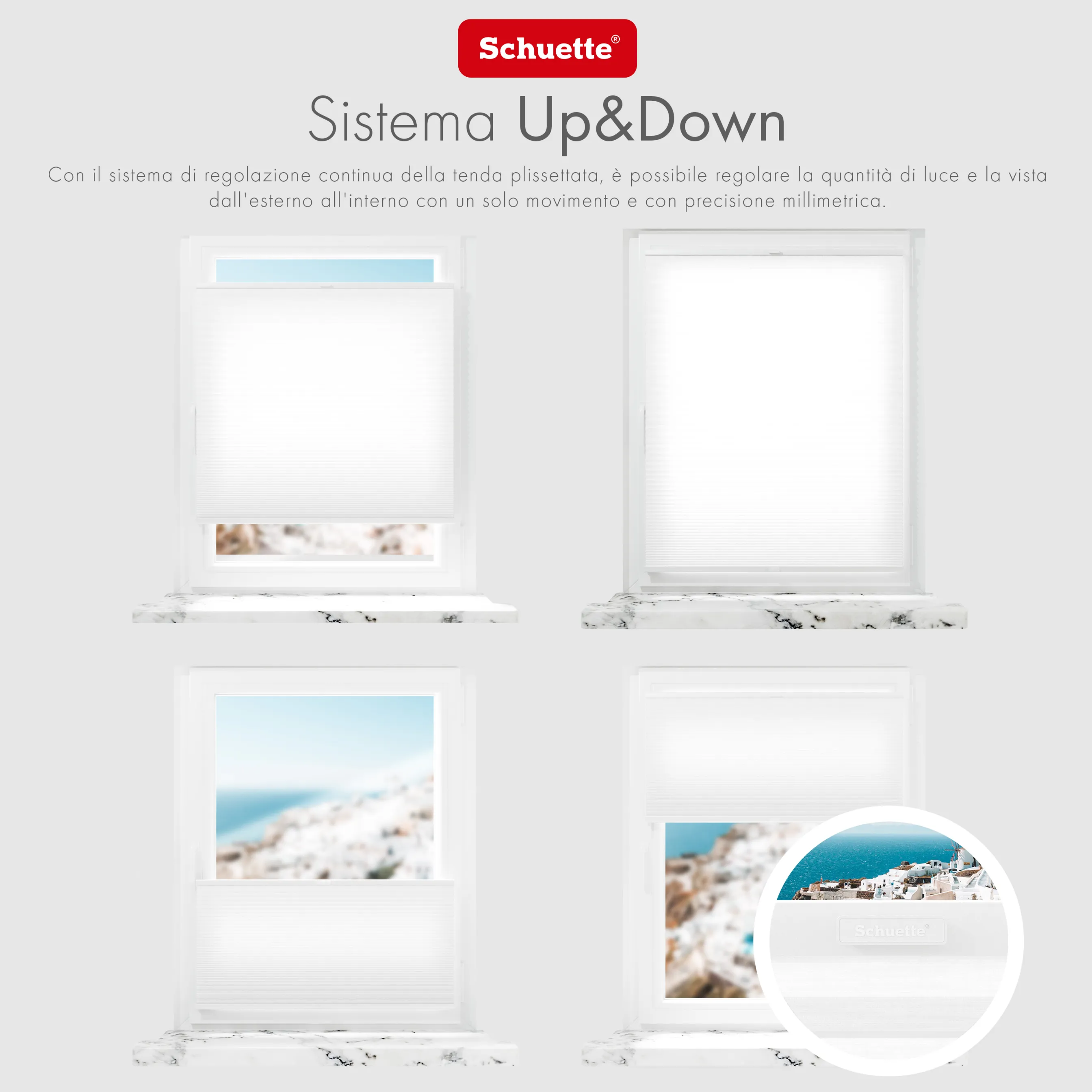 Schuette® Wabenplissee mit Bohren nach Maß • Suprafix Halterungen “Mit Bohren” • Thermo x Honey Kollektion: Coconut Kiss (Weiß) • Profilfarbe: Eiche