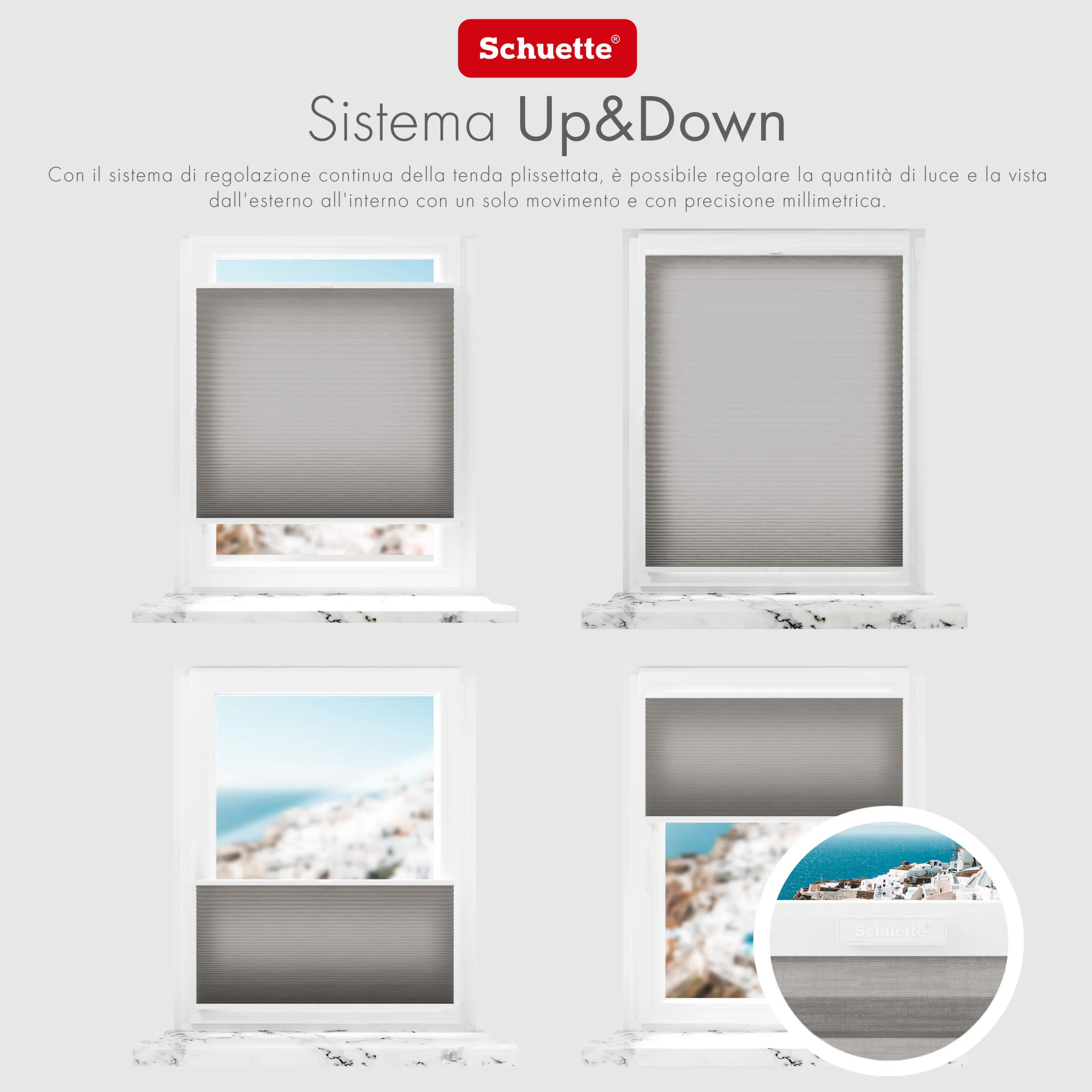 Schuette® Wabenplissee mit Bohren nach Maß • Suprafix Halterungen “Mit Bohren” • Thermo x Honey Kollektion: Overbaked (Grau) • Profilfarbe: Walnuss