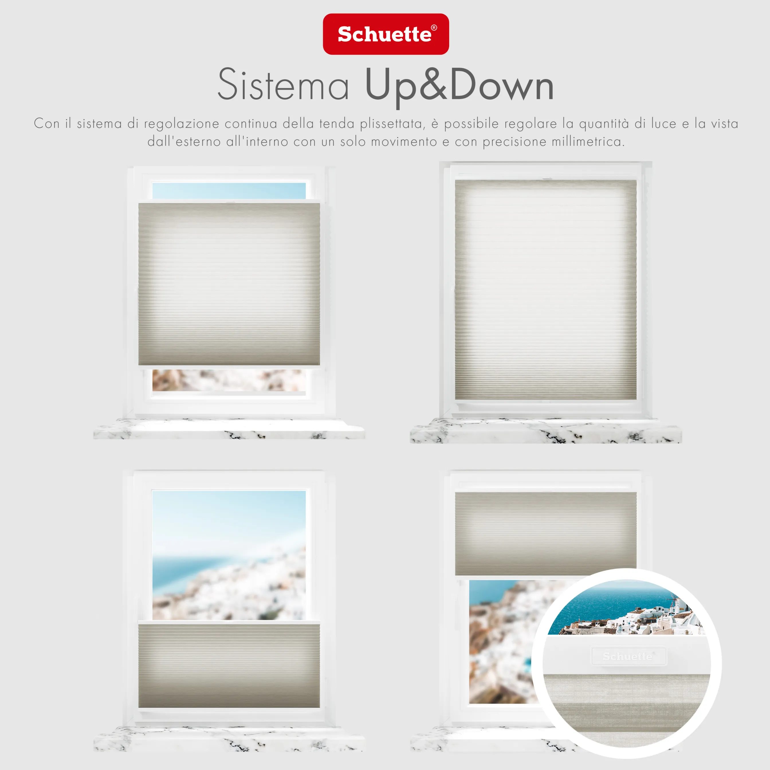 Schuette® Wabenplissee mit Bohren nach Maß • Suprafix Halterungen “Mit Bohren” • Thermo x Honey Kollektion: Chia Later! (Grau) • Profilfarbe: Weiß