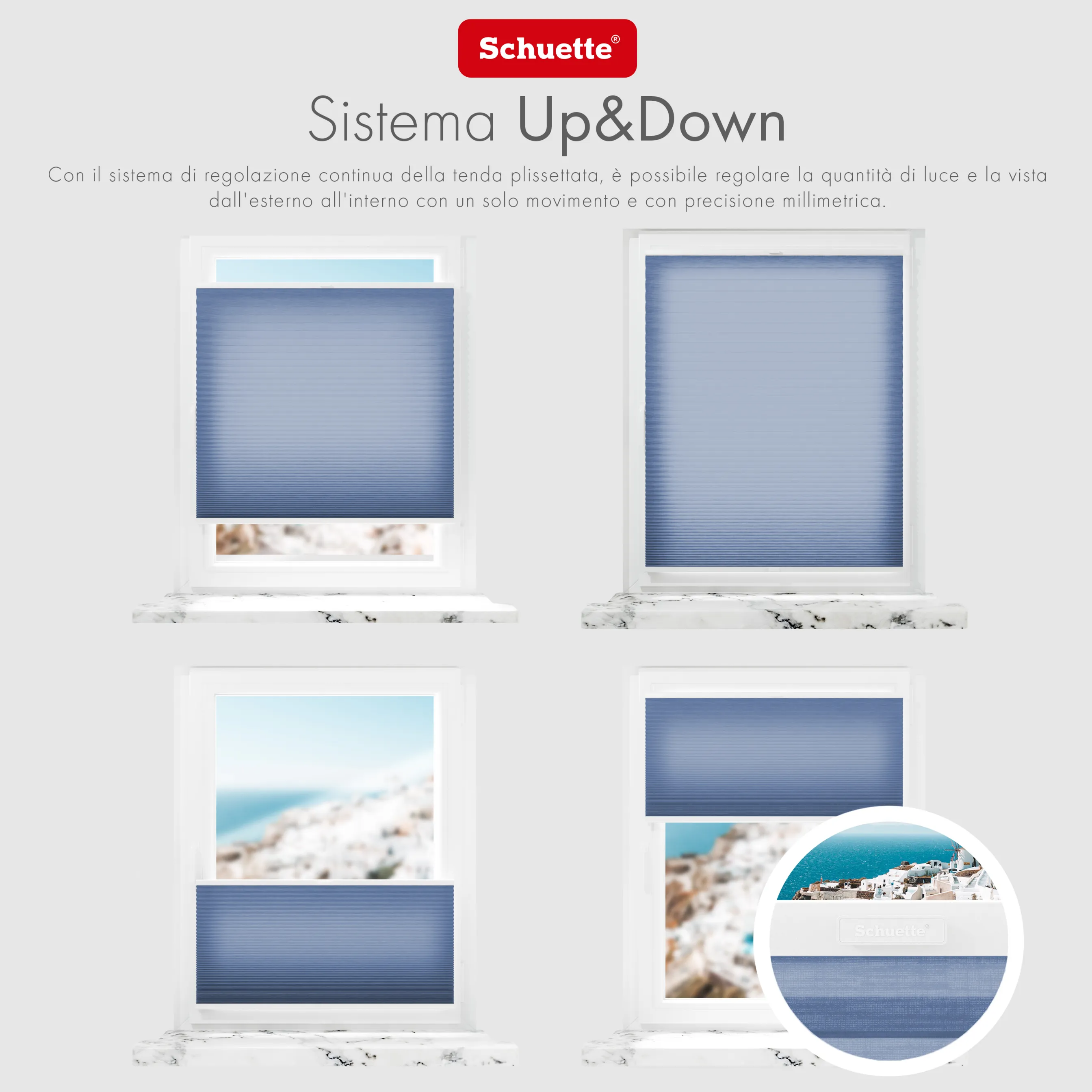 Schuette® Wabenplissee ohne Bohren nach Maß • Klebehalter & Schraubhalter 2in1 Set "Letsbond" Transparent • Thermo x Honey Kollektion: Blue Velvet (Blau) • Profilfarbe: Weiß