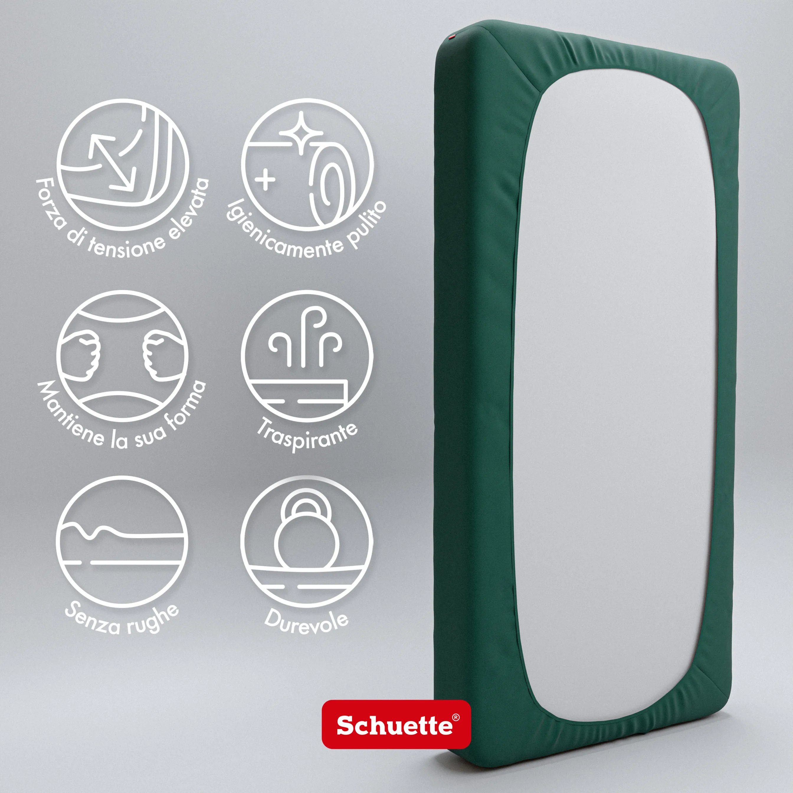 Schuette® Spannbettlaken • 70 x 200 • Wow! Kollektion: Miss Emerald (Dunkelgrün) • 100% Superfluff Baumwolle, Blickdicht, Faltenfrei • mit Rundumgummi • Matratzenhöhe bis 35 cm