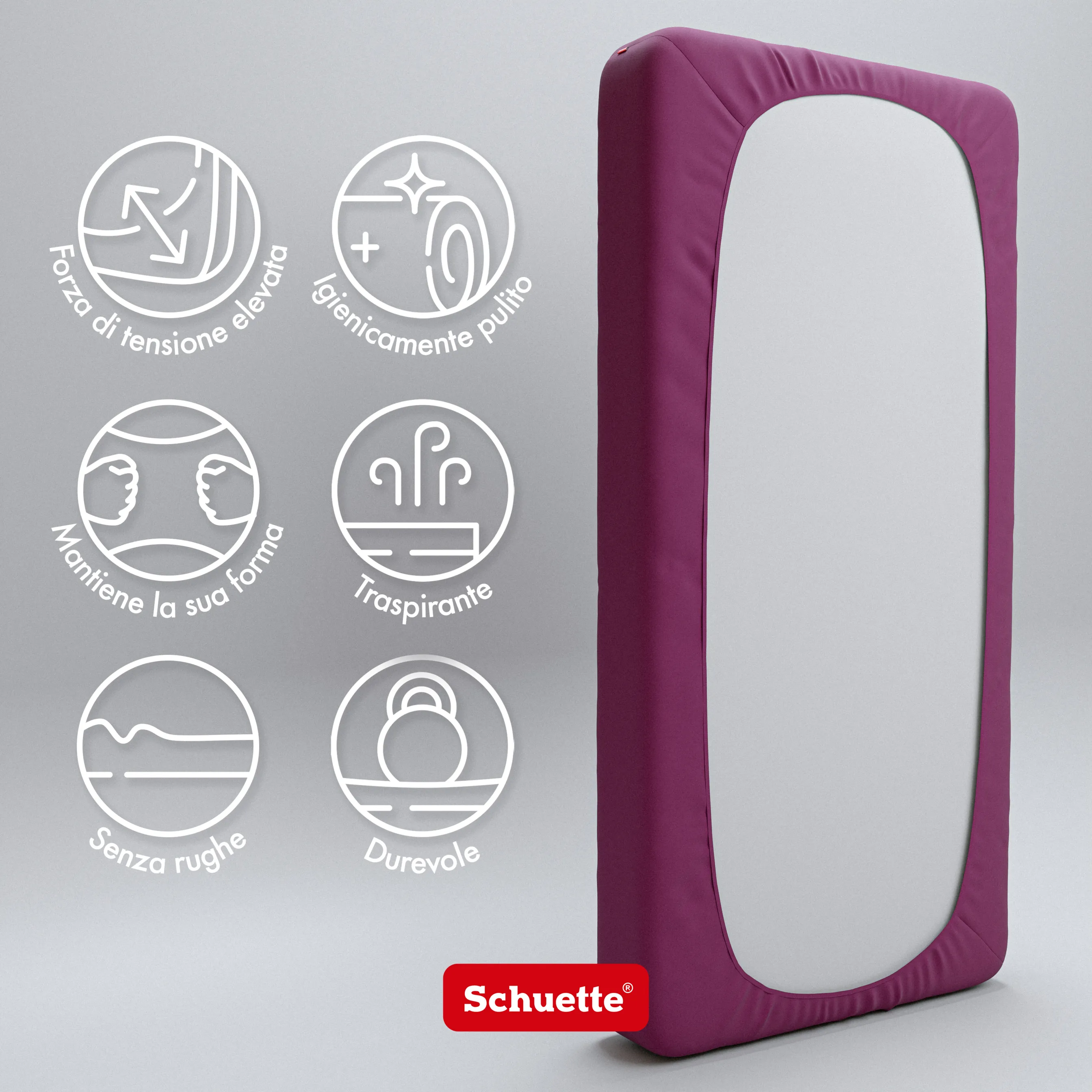 Schuette® Topper Spannbettlaken • 90 x 200 • Wow! Kollektion: Purple Matter (Dunkelviolett) • 100% Superfluff Baumwolle, Blickdicht, Faltenfrei • mit Rundumgummi • Matratzenhöhe bis 10 cm