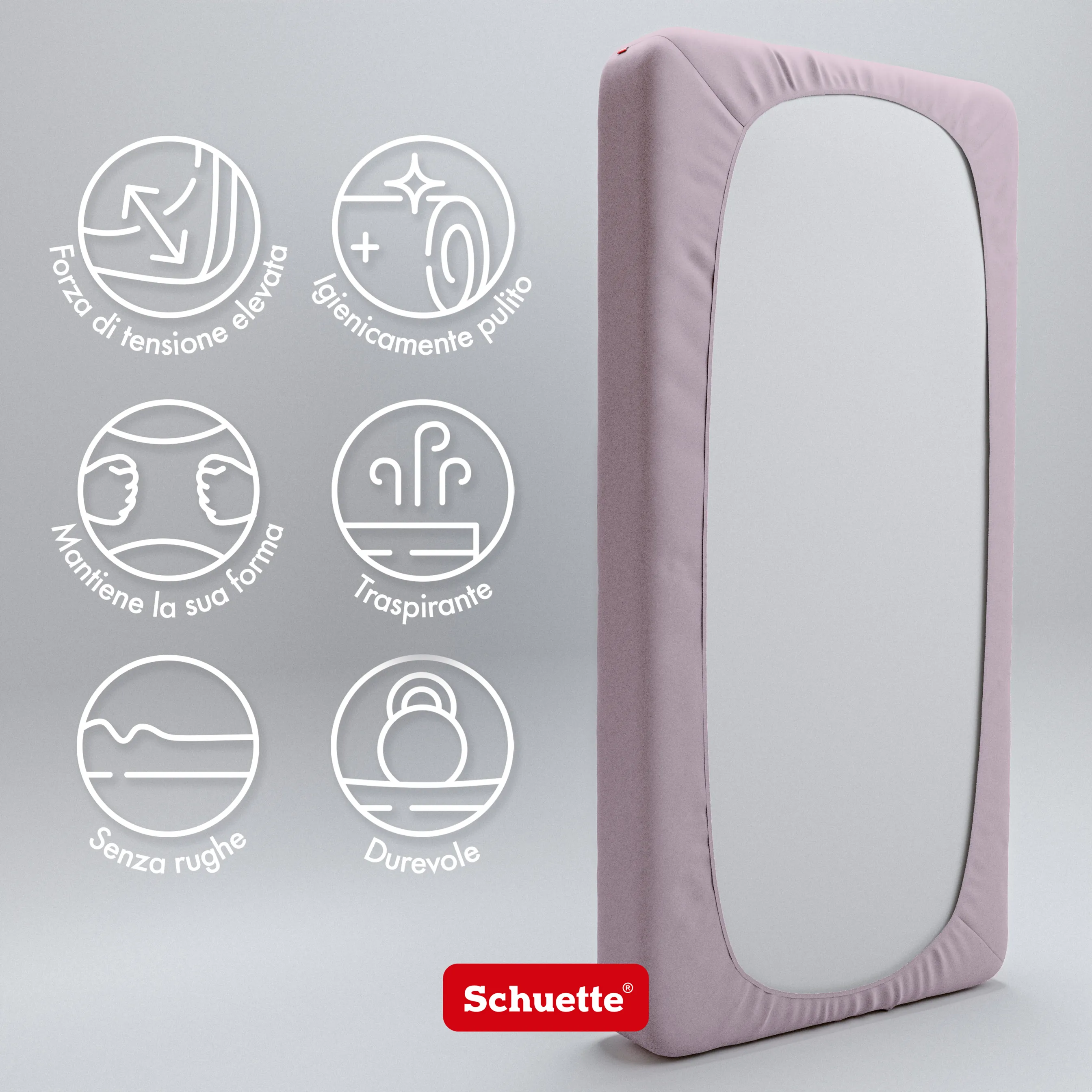 Schuette® Topper Spannbettlaken • 60 x 120 • Wow! Kollektion: Lavender Haze (Pastelllila) • 100% Superfluff Baumwolle, Blickdicht, Faltenfrei • mit Rundumgummi • Matratzenhöhe bis 10 cm