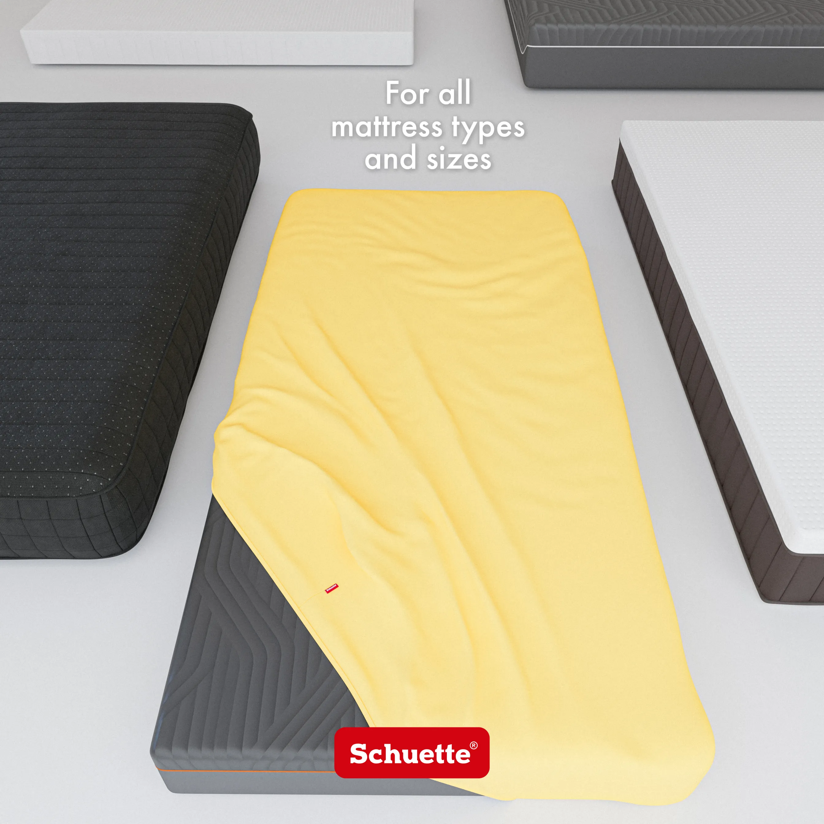 Schuette® Topper Spannbettlaken • 60 x 120 • Wow! Kollektion: Hello Yellow (Gelb) • 100% Superfluff Baumwolle, Blickdicht, Faltenfrei • mit Rundumgummi • Matratzenhöhe bis 10 cm