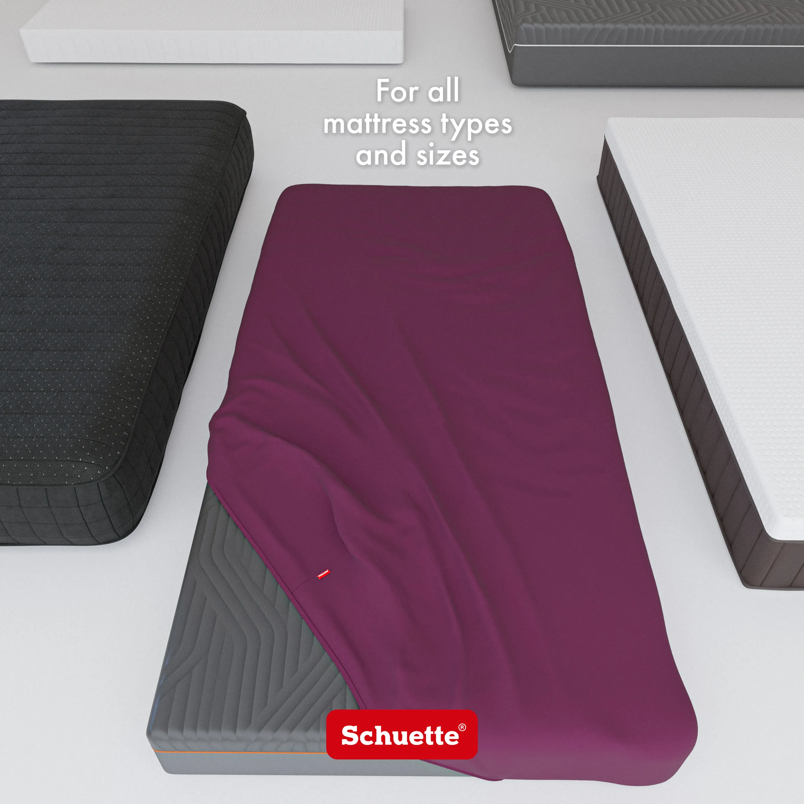 Schuette® Topper Spannbettlaken • 70 x 140 • Wow! Kollektion: Purple Matter (Dunkelviolett) • 100% Superfluff Baumwolle, Blickdicht, Faltenfrei • mit Rundumgummi • Matratzenhöhe bis 10 cm