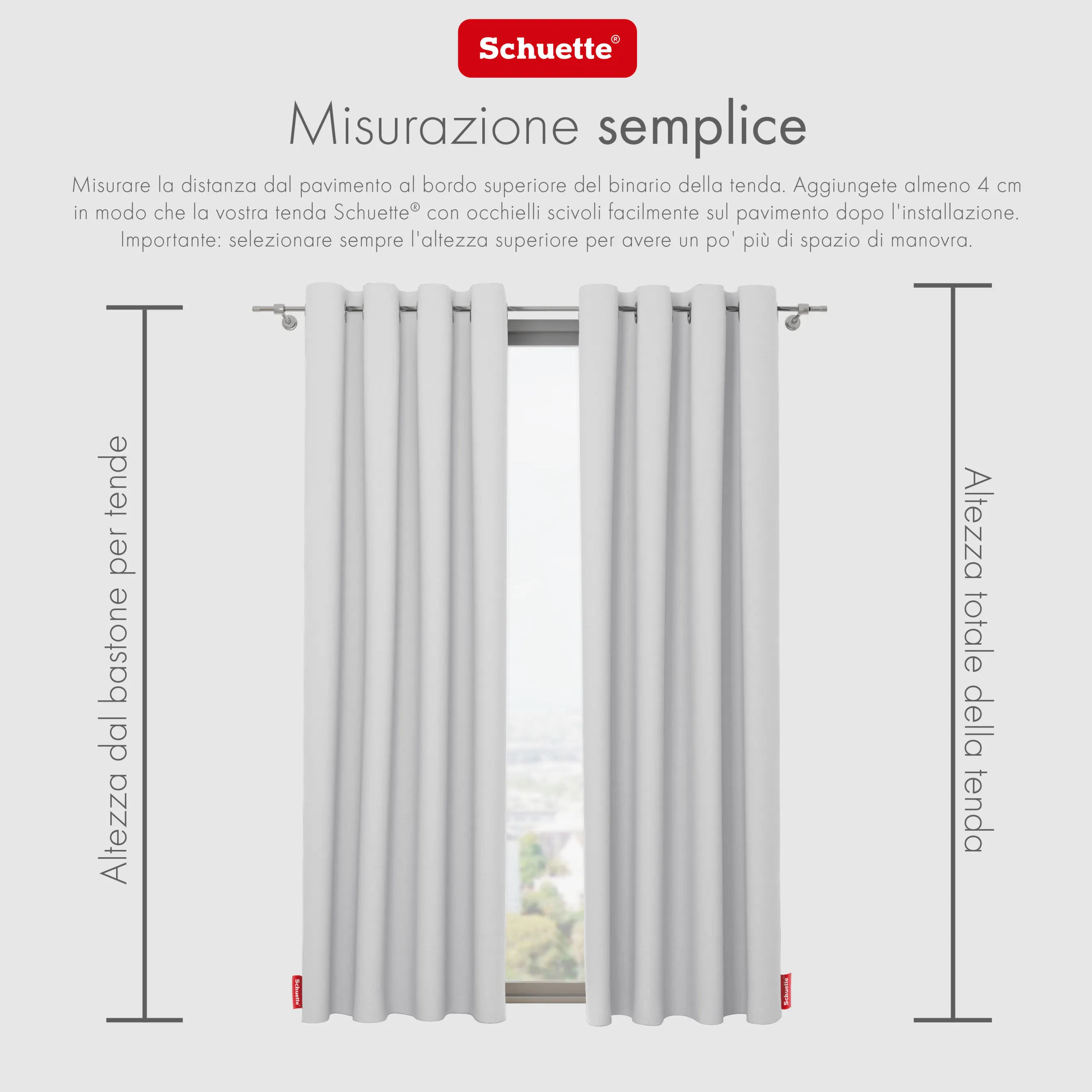 Schuette® Verdunkelungs-Vorhang Gardine mit Ösen nach Maß ● Century Black Kollektion: Misty White (Weiß-Grau) ● 1 Stück ● Knitterfrei Pflegeleicht Thermo Blickdicht & stark Abdunkelnd