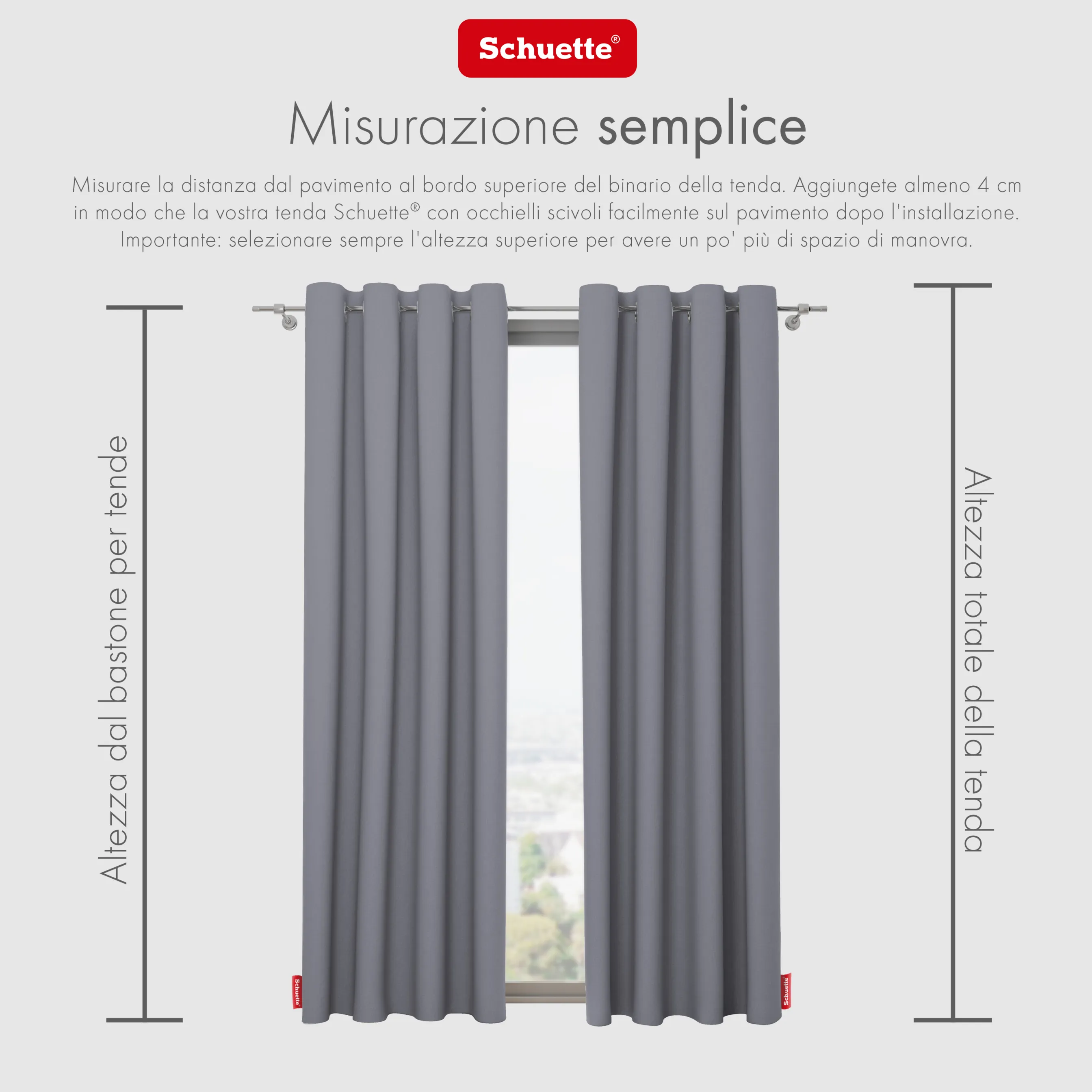 Schuette® Verdunkelungs-Vorhang Gardine mit Ösen nach Maß ● Century Black Kollektion: Misty Harbor (Grau) ● 1 Stück ● Knitterfrei Pflegeleicht Thermo Blickdicht & stark Abdunkelnd