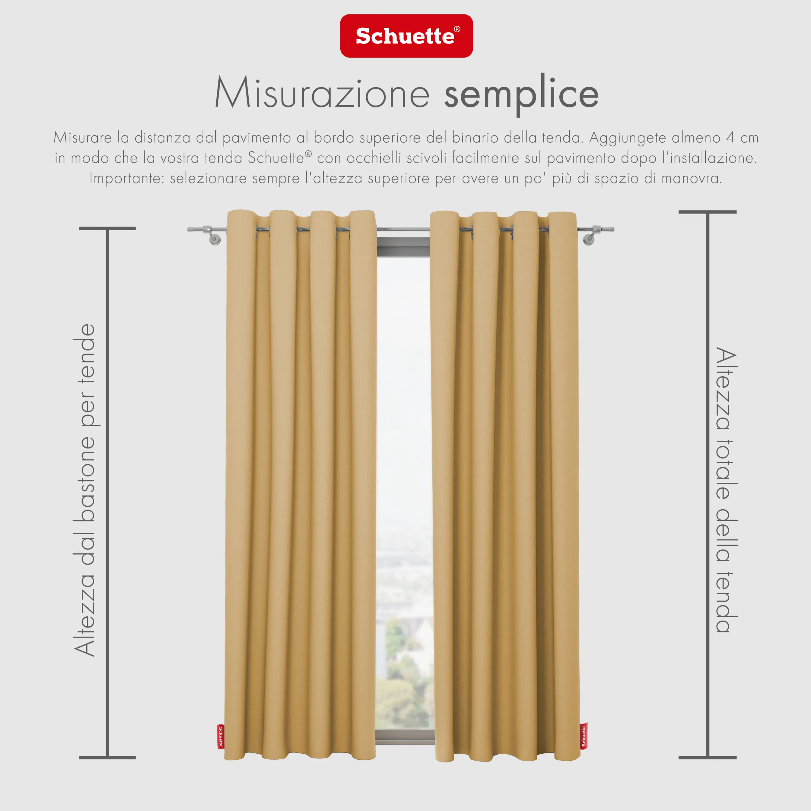 Schuette® Verdunkelungs-Vorhang Gardine mit Tunnelband nach Maß ● Century Black Kollektion: Tuscan sun (Beige) ● 1 Stück ● Knitterfrei Pflegeleicht Thermo Blickdicht & stark Abdunkelnd