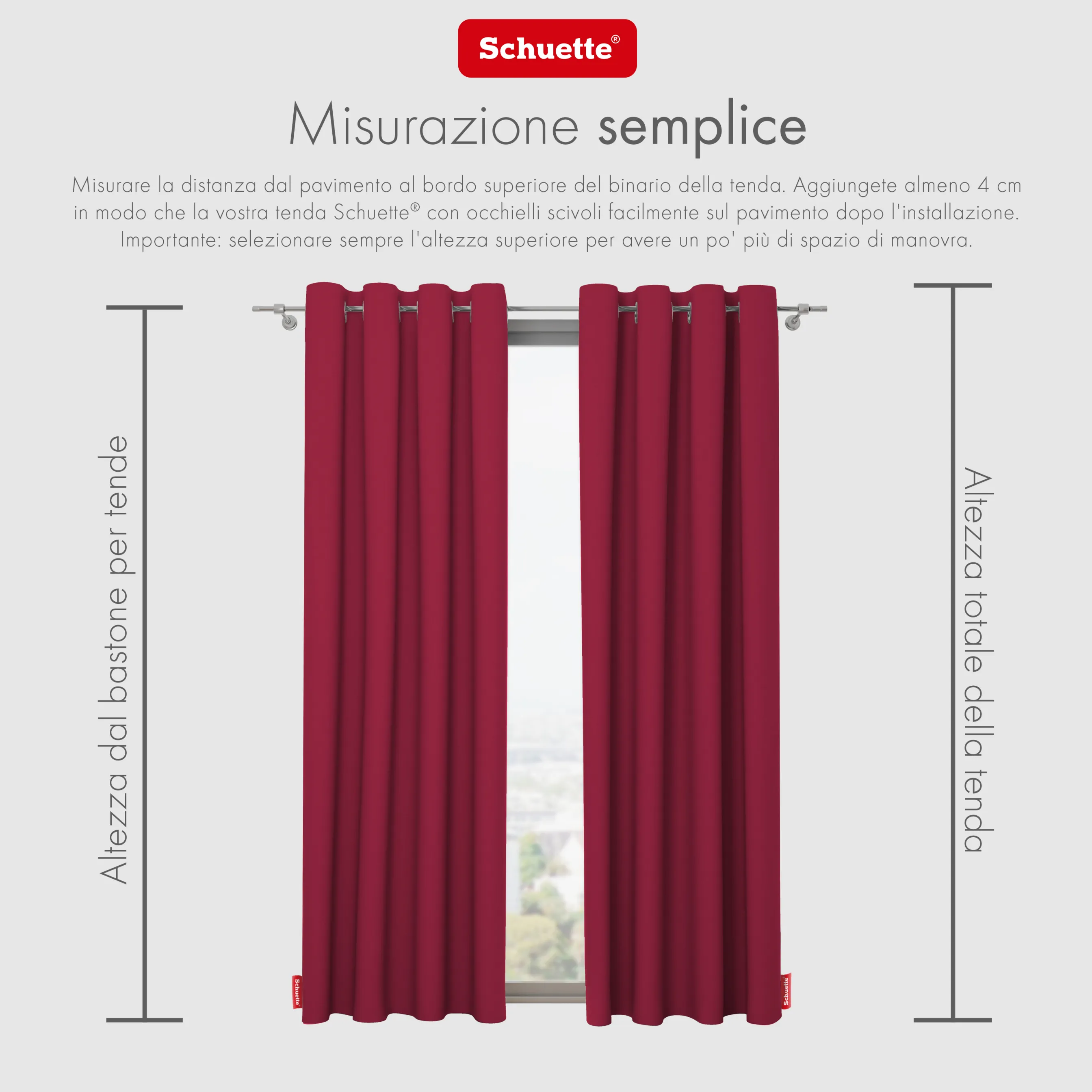 Schuette® Verdunkelungs-Vorhang Gardine mit Tunnelband nach Maß ● Century Black Kollektion: Fire Dance (Rot) ● 1 Stück ● Knitterfrei Pflegeleicht Thermo Blickdicht & stark Abdunkelnd