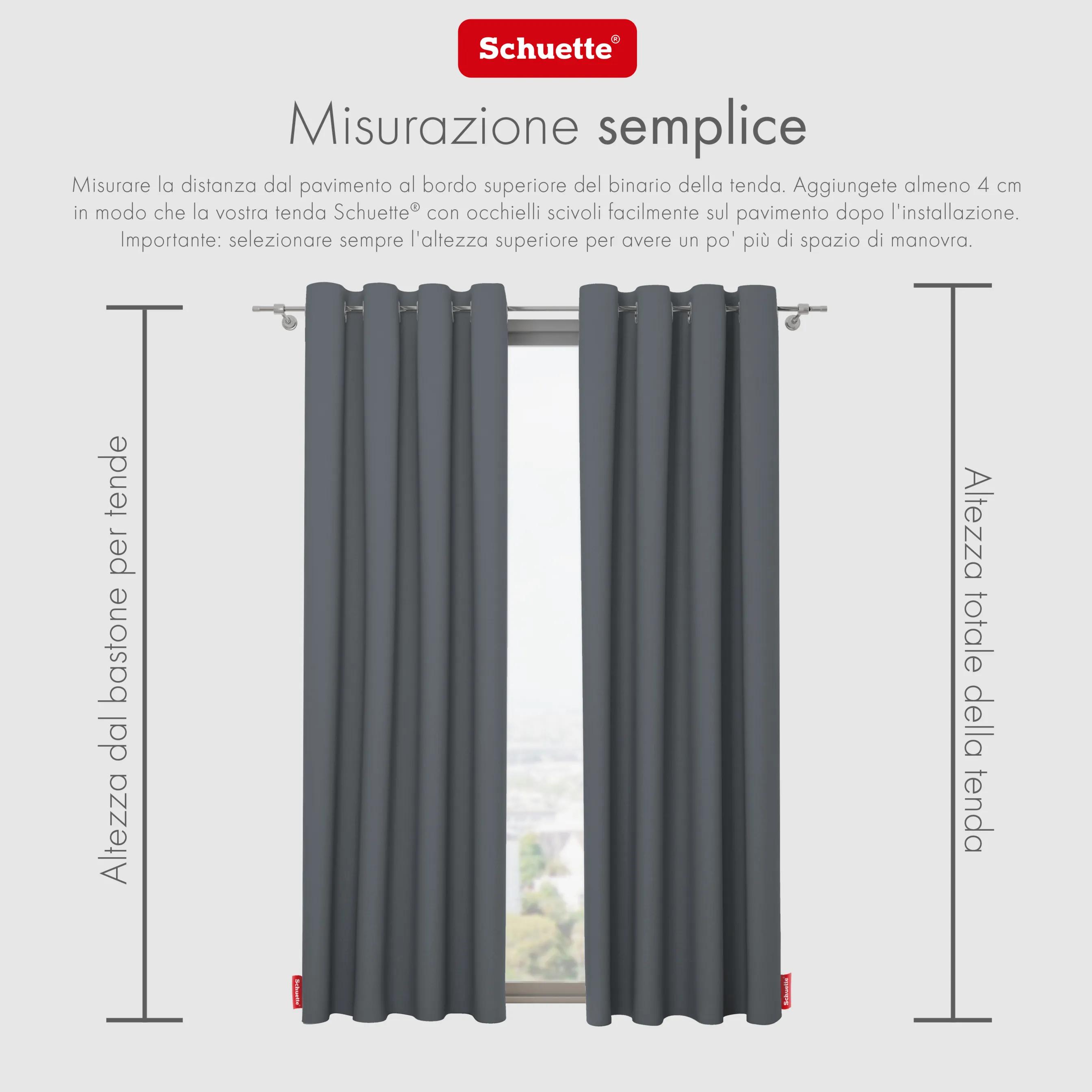 Schuette® Verdunkelungs-Vorhang Gardine mit Tunnelband nach Maß ● Century Black Kollektion: Shadow Touch (Grau) ● 1 Stück ● Knitterfrei Pflegeleicht Thermo Blickdicht & stark Abdunkelnd