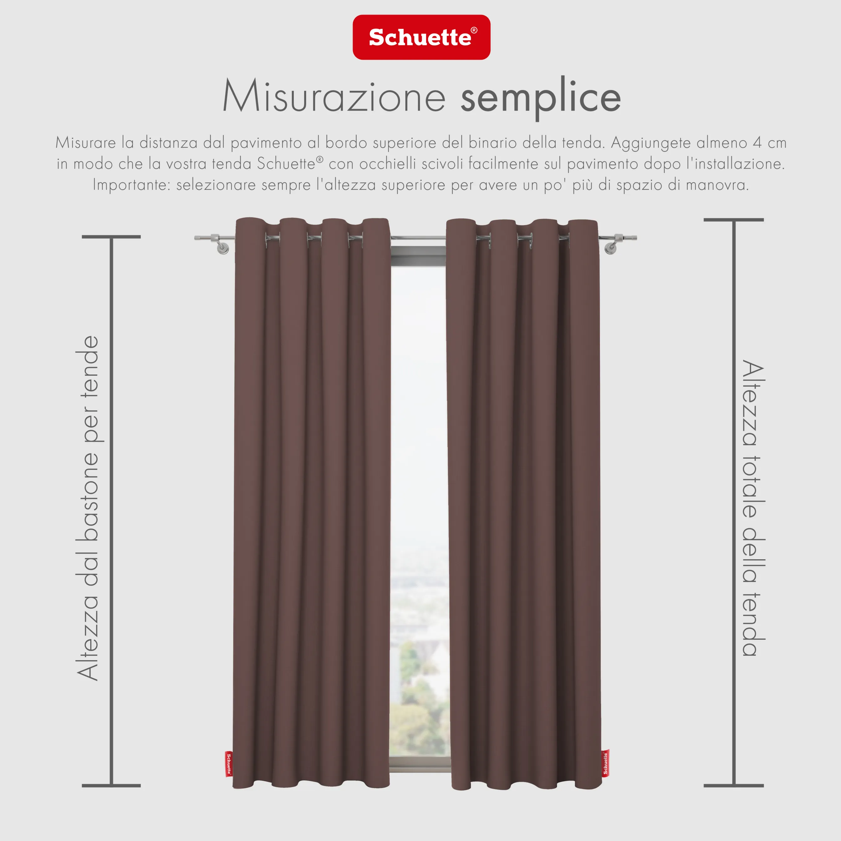 Schuette® Verdunkelungs-Vorhang Gardine mit Tunnelband nach Maß ● Century Black Kollektion: Deep Walnut (Braun) ● 1 Stück ● Knitterfrei Pflegeleicht Thermo Blickdicht & stark Abdunkelnd