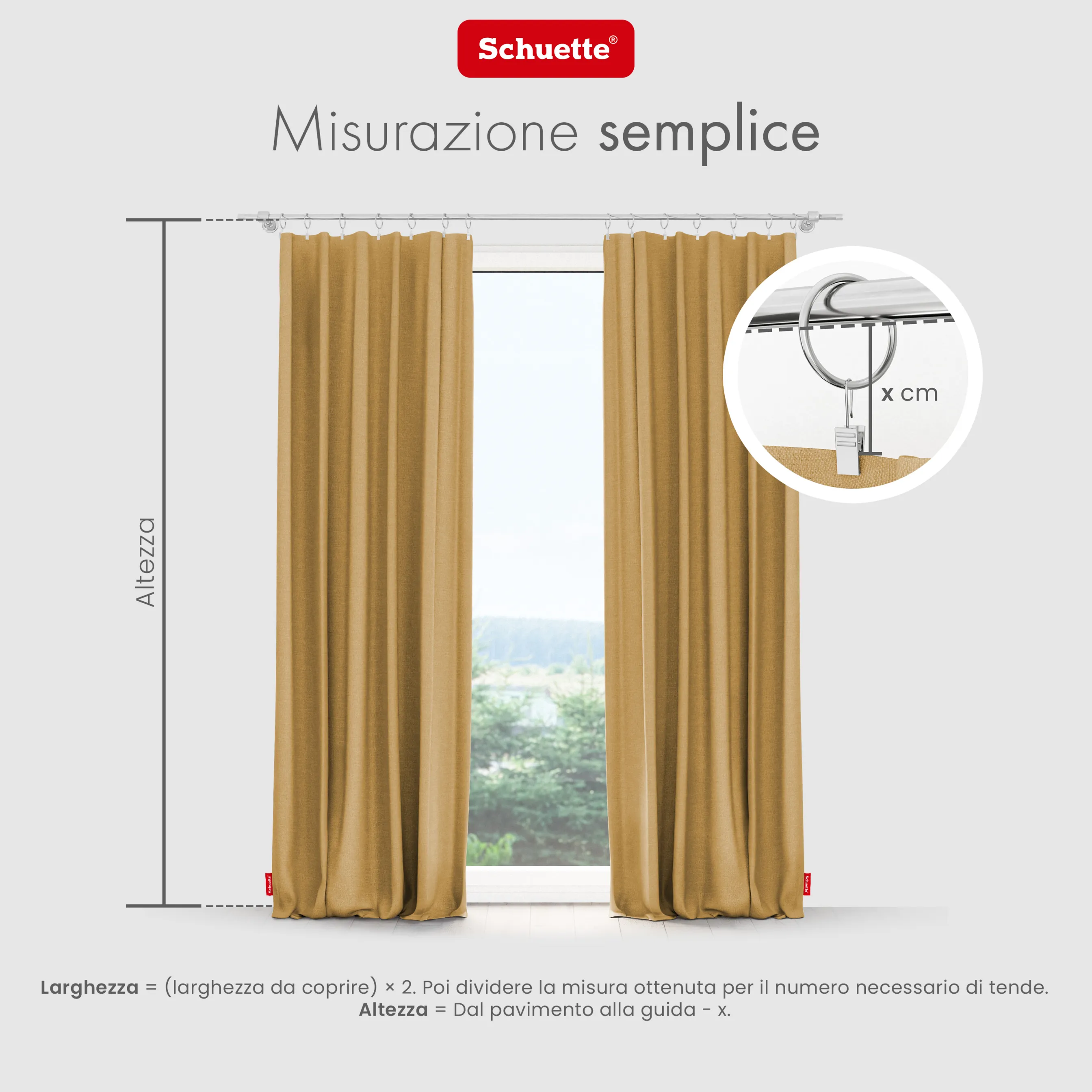 Schuette® Verdunkelungs-Vorhang Gardine mit Tunnelband nach Maß ● Century Black Kollektion: Tuscan sun (Beige) ● 1 Stück ● Knitterfrei Pflegeleicht Thermo Blickdicht & stark Abdunkelnd