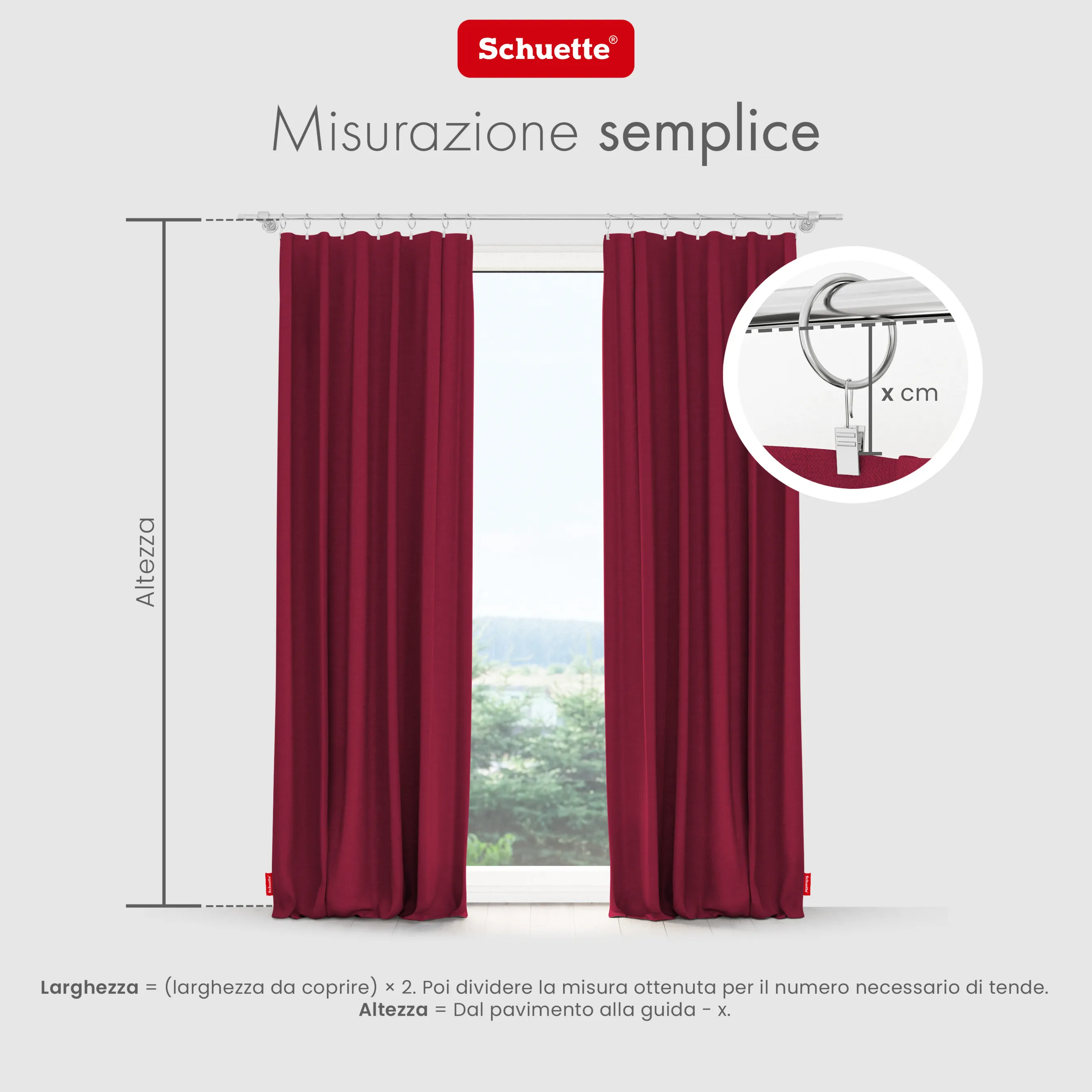 Schuette® Verdunkelungs-Vorhang Gardine mit Tunnelband nach Maß ● Century Black Kollektion: Fire Dance (Rot) ● 1 Stück ● Knitterfrei Pflegeleicht Thermo Blickdicht & stark Abdunkelnd