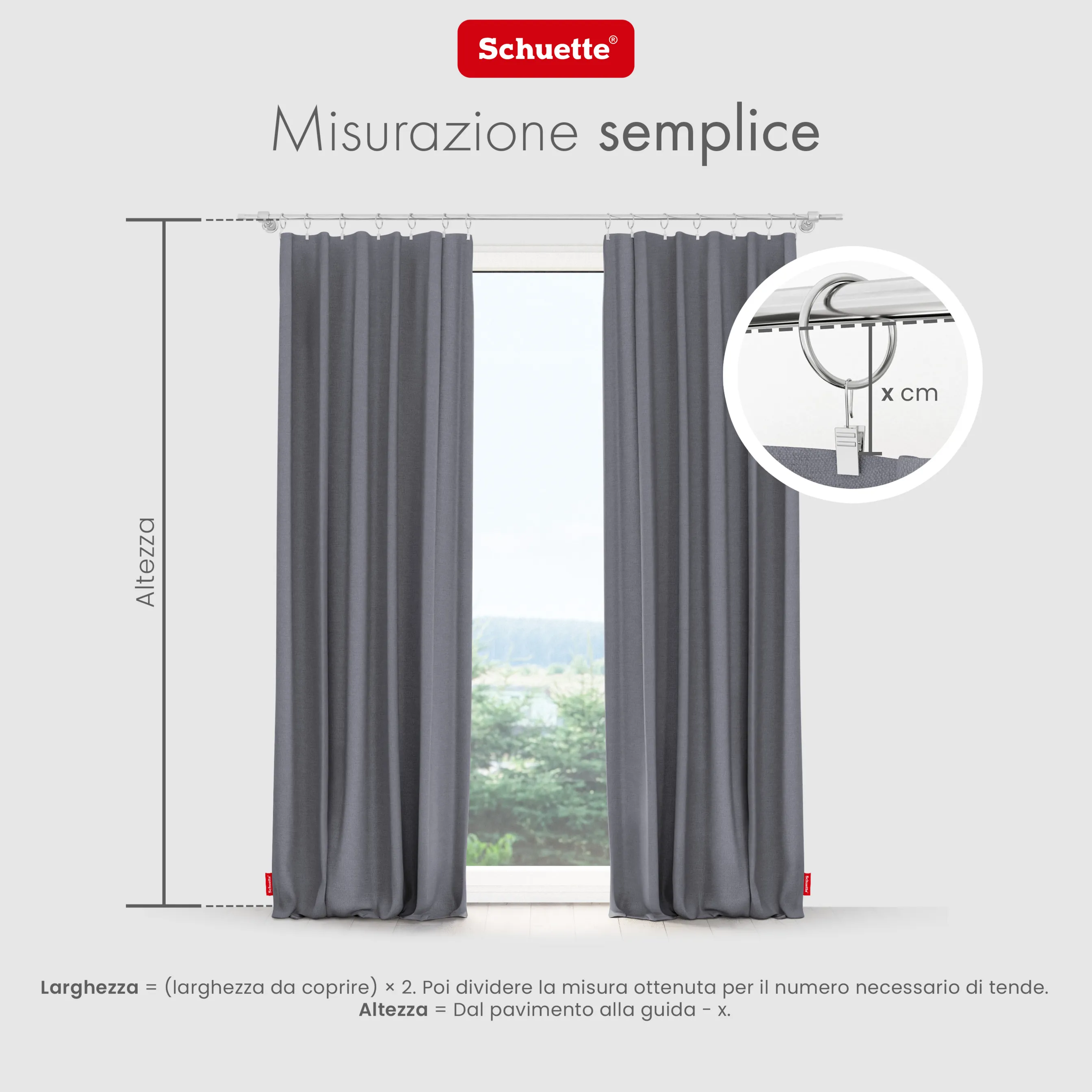 Schuette® Verdunkelungs-Vorhang Gardine mit Tunnelband nach Maß ● Century Black Kollektion: Misty Harbor (Grau) ● 1 Stück ● Knitterfrei Pflegeleicht Thermo Blickdicht & stark Abdunkelnd