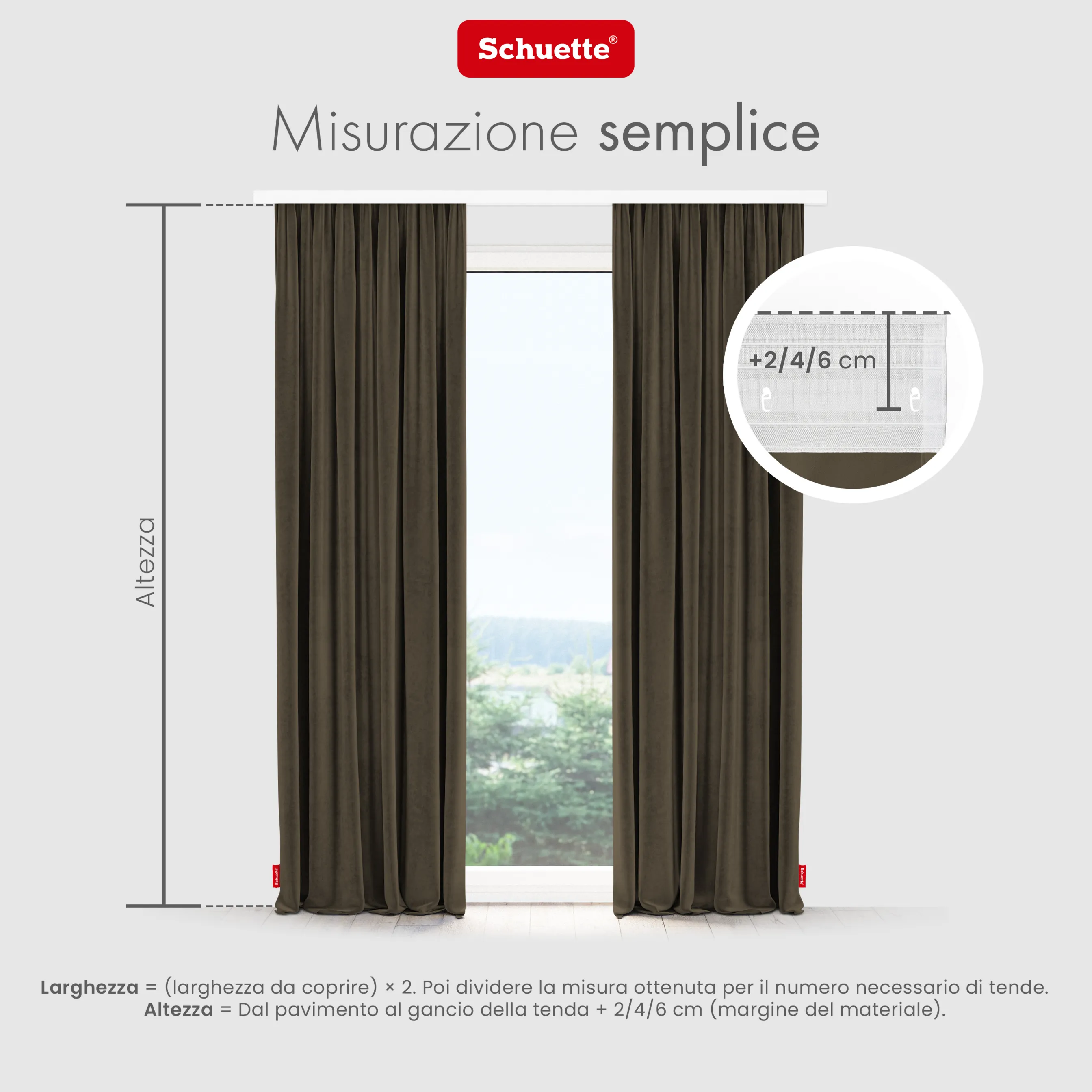 Schuette® Verdunkelungs-Vorhang Gardine mit Tunnelband nach Maß ● Millenium Velvet Kollektion: Bright Lead (Braun) ● 1 Stück ● Knitterfrei Pflegeleicht Thermo Blickdicht & stark Abdunkelnd