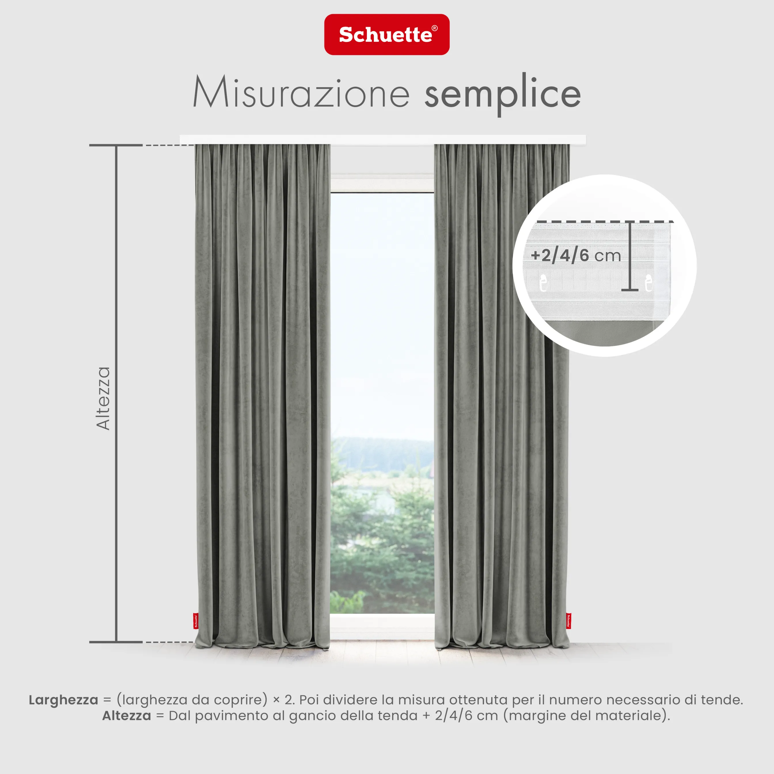 Schuette® Verdunkelungs-Vorhang Gardine mit Tunnelband nach Maß ● Millenium Velvet Kollektion: Umber Gray (Grau) ● 1 Stück ● Knitterfrei Pflegeleicht Thermo Blickdicht & stark Abdunkelnd