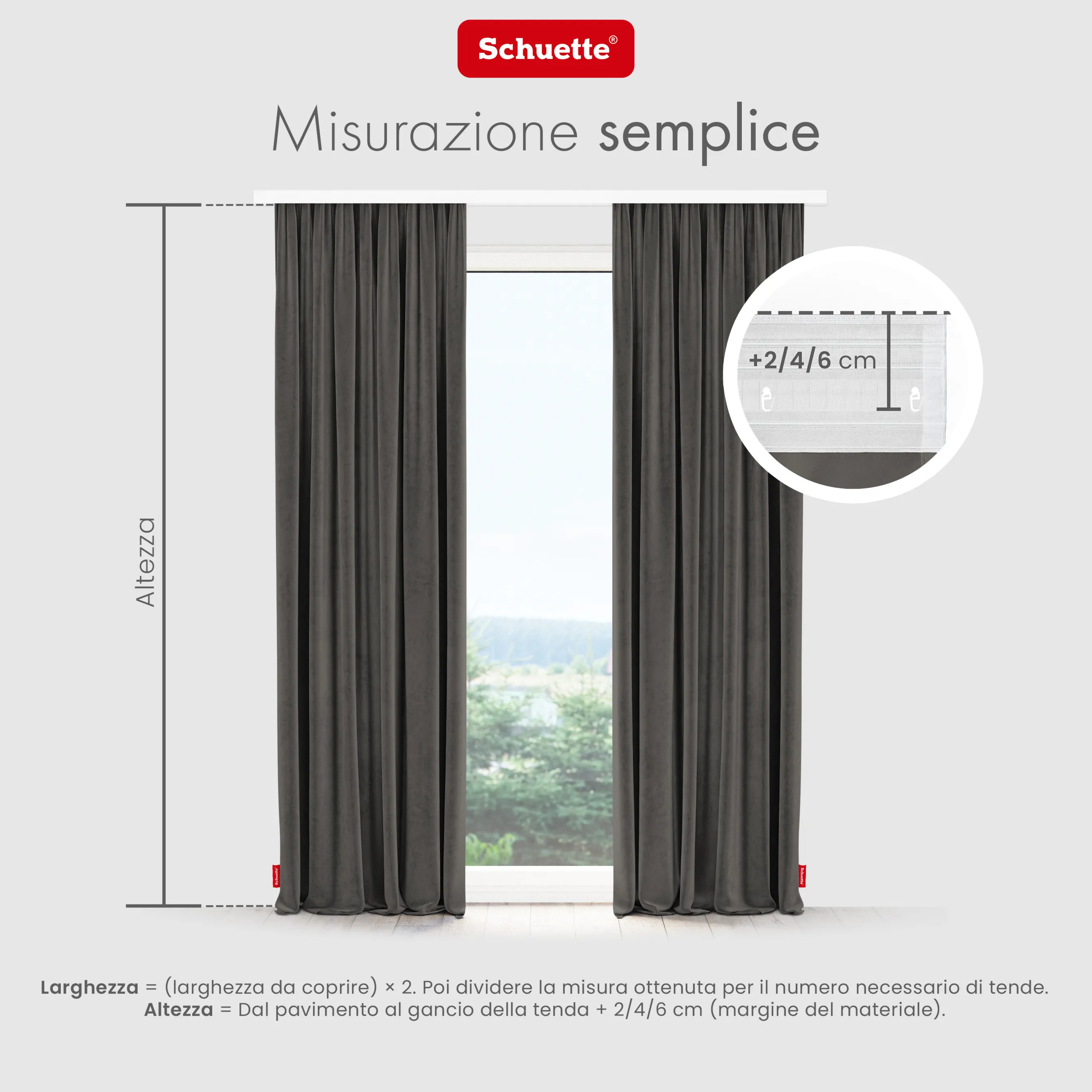 Schuette® Verdunkelungs-Vorhang Gardine mit Tunnelband nach Maß ● Millenium Velvet Kollektion: Great Wolf (Grau) ● 1 Stück ● Knitterfrei Pflegeleicht Thermo Blickdicht & stark Abdunkelnd