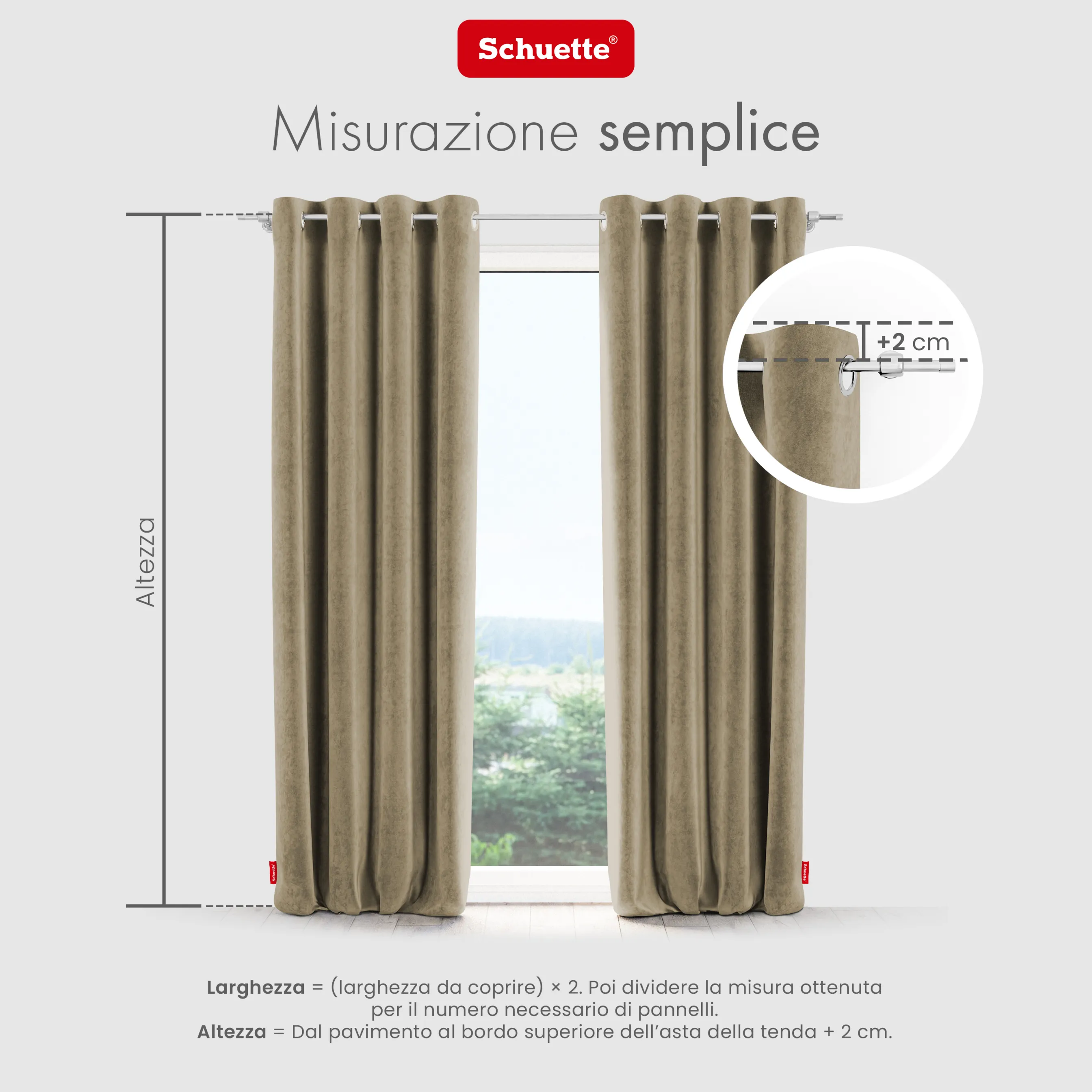 Schuette® Verdunkelungs-Vorhang Gardine mit Ösen nach Maß ● Millenium Velvet Kollektion: Brown Teddy (Beige) ● 1 Stück ● Knitterfrei Pflegeleicht Thermo Blickdicht & stark Abdunkelnd