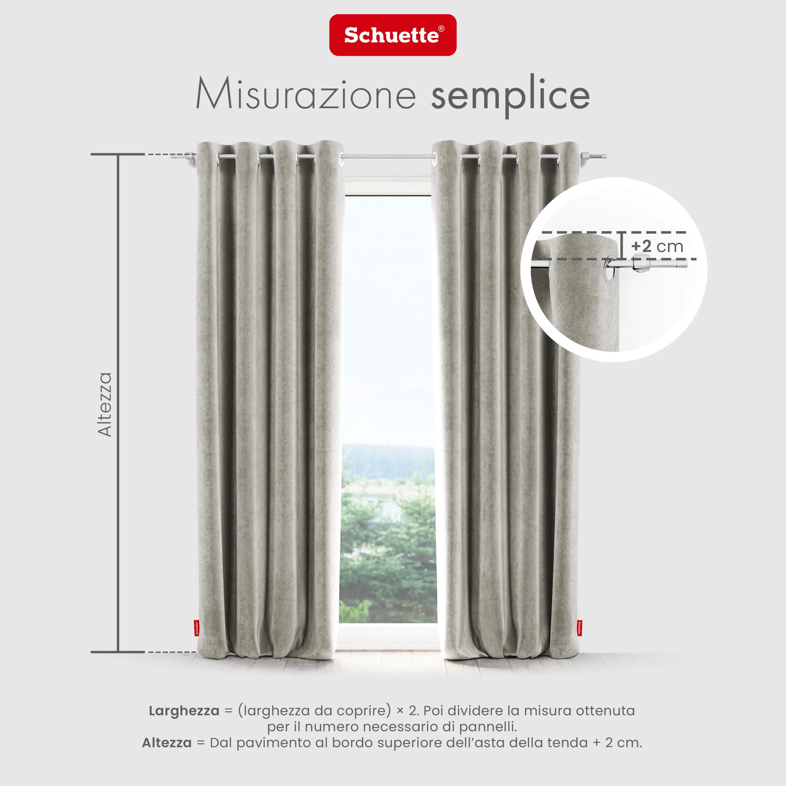 Schuette® Verdunkelungs-Vorhang Gardine mit Ösen nach Maß ● Millenium Velvet Kollektion: Grey Goose (Beige) ● 1 Stück ● Knitterfrei Pflegeleicht Thermo Blickdicht & stark Abdunkelnd