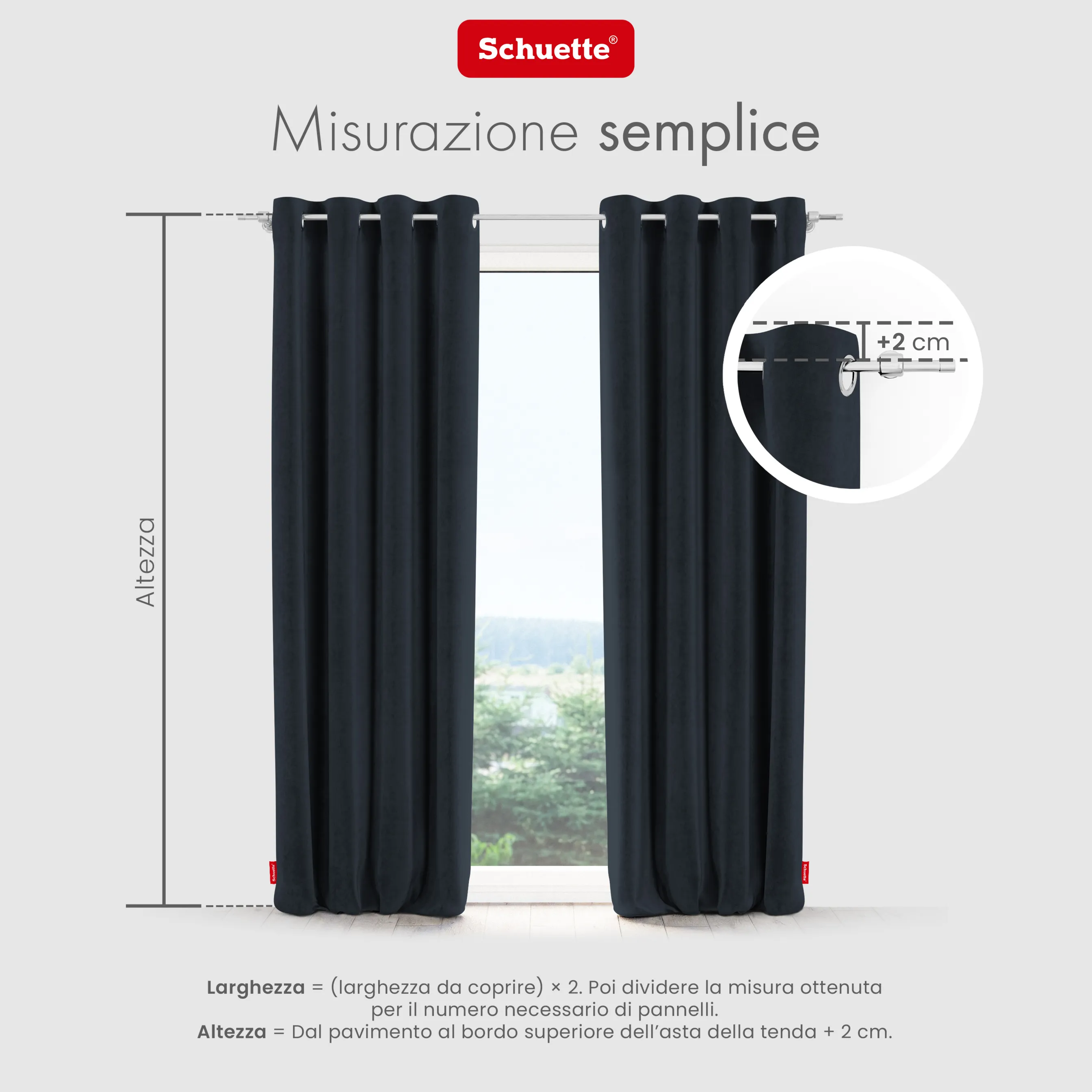 Schuette® Verdunkelungs-Vorhang Gardine mit Ösen nach Maß ● Millenium Velvet Kollektion: Anchor (Blau) ● 1 Stück ● Knitterfrei Pflegeleicht Thermo Blickdicht & stark Abdunkelnd