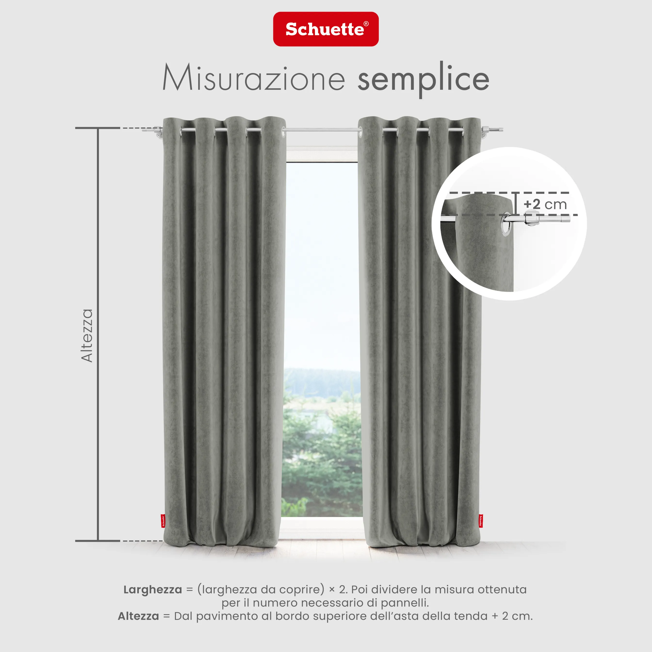 Schuette® Verdunkelungs-Vorhang Gardine mit Ösen nach Maß ● Millenium Velvet Kollektion: Umber Gray (Grau) ● 1 Stück ● Knitterfrei Pflegeleicht Thermo Blickdicht & stark Abdunkelnd