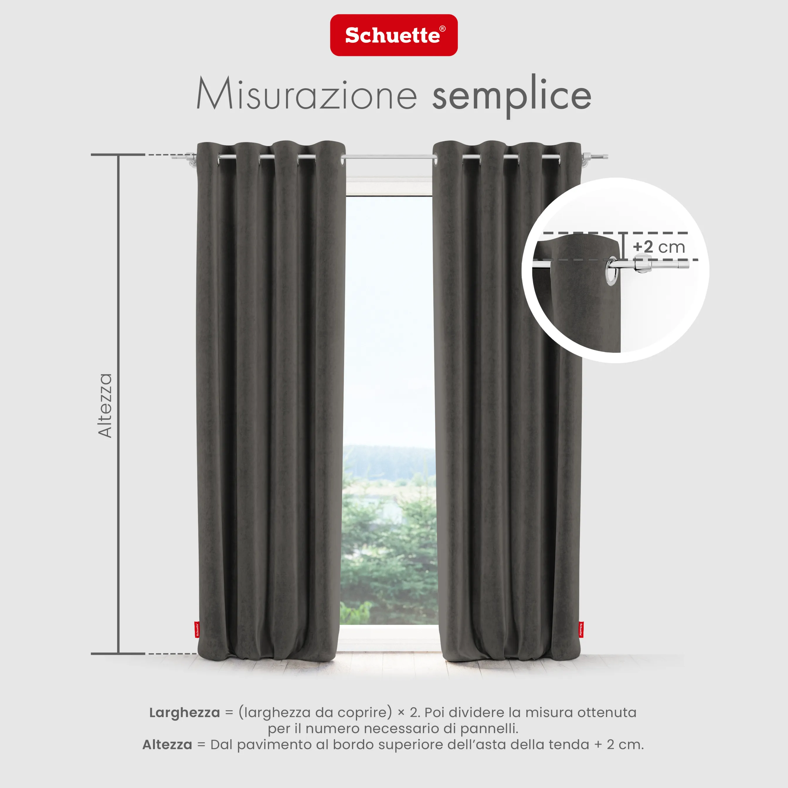 Schuette® Verdunkelungs-Vorhang Gardine mit Ösen nach Maß ● Millenium Velvet Kollektion: Great Wolf (Grau) ● 1 Stück ● Knitterfrei Pflegeleicht Thermo Blickdicht & stark Abdunkelnd