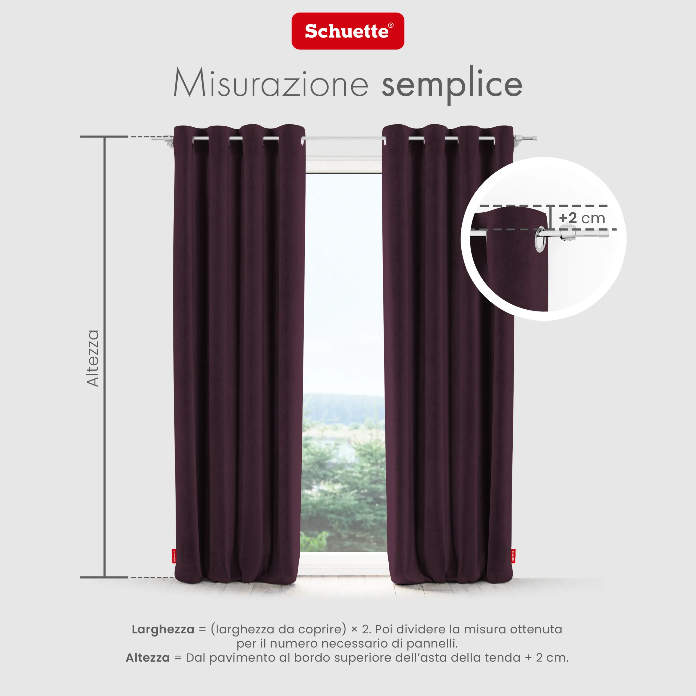Schuette® Verdunkelungs-Vorhang Gardine mit Ösen nach Maß ● Millenium Velvet Kollektion: Plum (Purple) ● 1 Stück ● Knitterfrei Pflegeleicht Thermo Blickdicht & stark Abdunkelnd