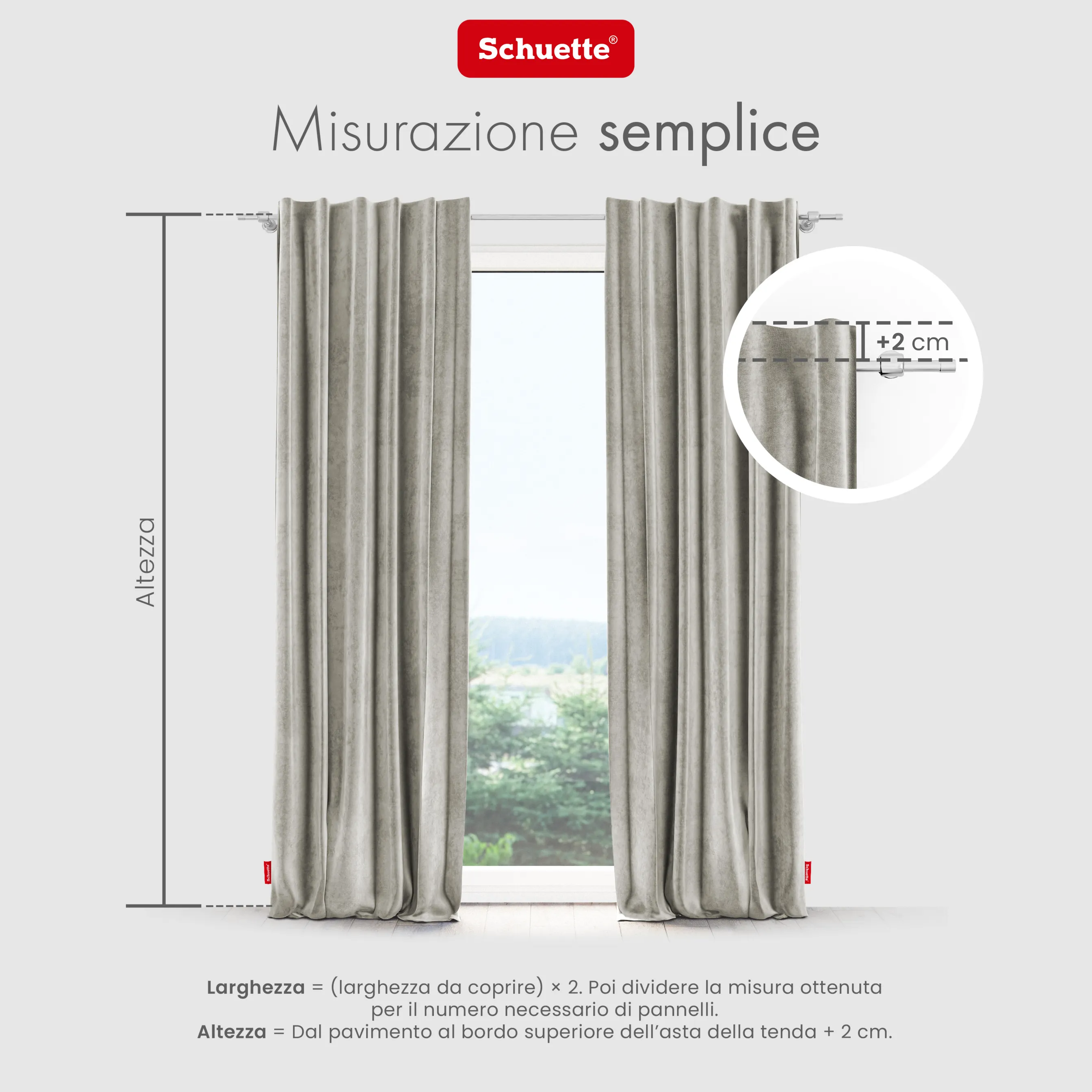 Schuette® Verdunkelungs-Vorhang Gardine mit Tunnelband nach Maß ● Millenium Velvet Kollektion: Grey Goose (Beige) ● 1 Stück ● Knitterfrei Pflegeleicht Thermo Blickdicht & stark Abdunkelnd