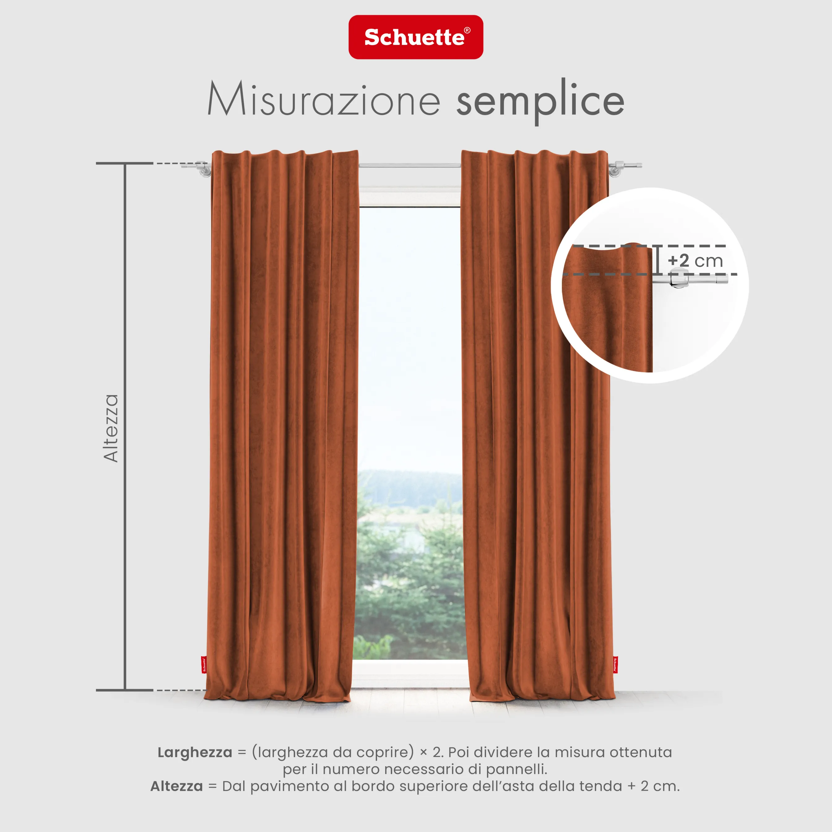 Schuette® Verdunkelungs-Vorhang Gardine mit Tunnelband nach Maß ● Millenium Velvet Kollektion: Marmalade (Orange) ● 1 Stück ● Knitterfrei Pflegeleicht Thermo Blickdicht & stark Abdunkelnd