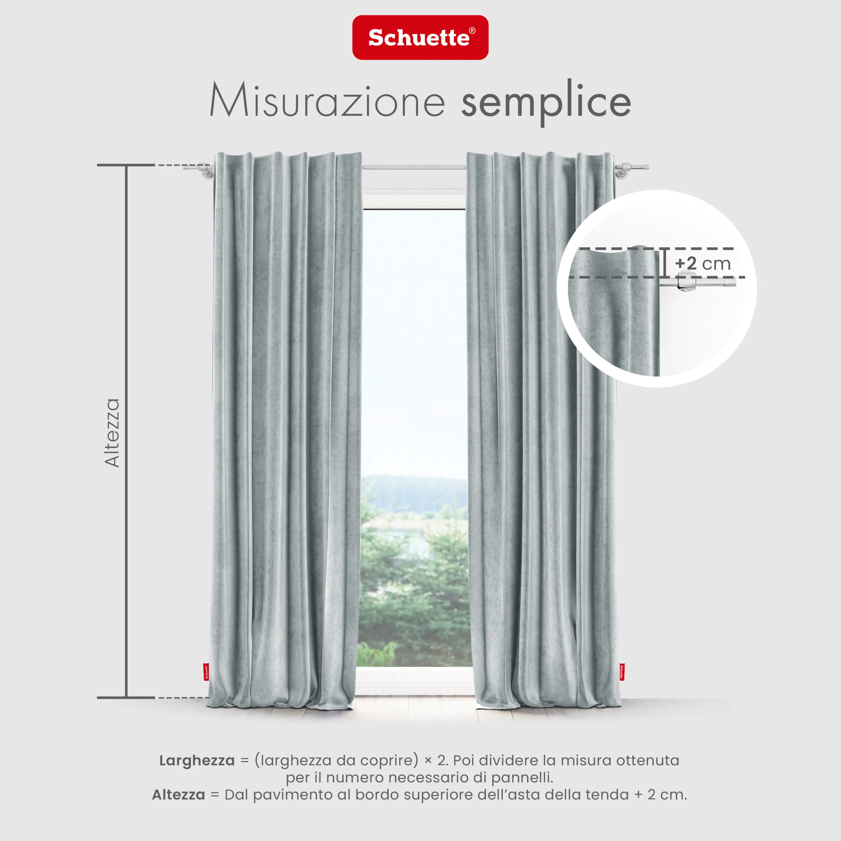 Schuette® Verdunkelungs-Vorhang Gardine mit Tunnelband nach Maß ● Millenium Velvet Kollektion: Koala Shade (Grau) ● 1 Stück ● Knitterfrei Pflegeleicht Thermo Blickdicht & stark Abdunkelnd