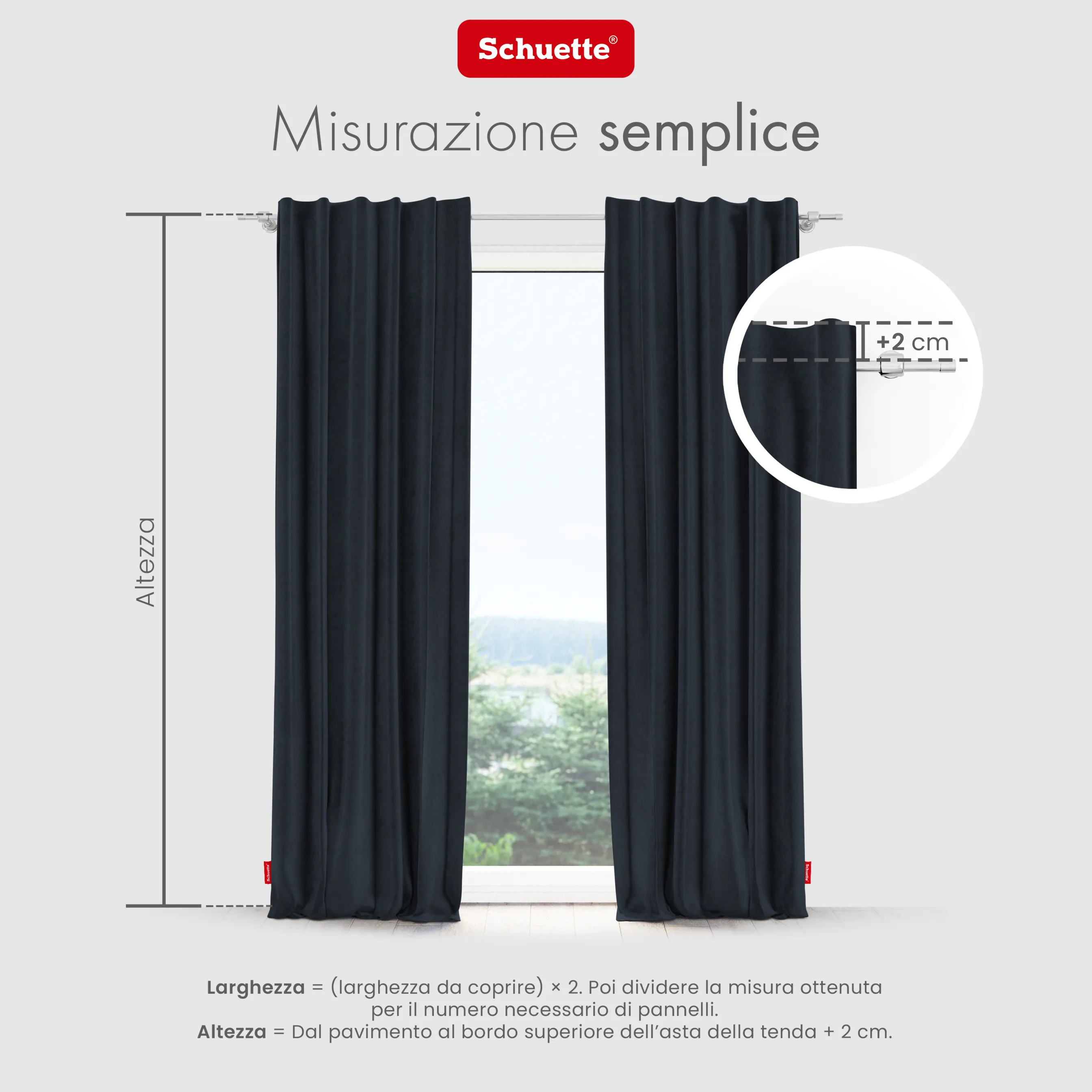 Schuette® Verdunkelungs-Vorhang Gardine mit Tunnelband nach Maß ● Millenium Velvet Kollektion: Anchor (Blau) ● 1 Stück ● Knitterfrei Pflegeleicht Thermo Blickdicht & stark Abdunkelnd