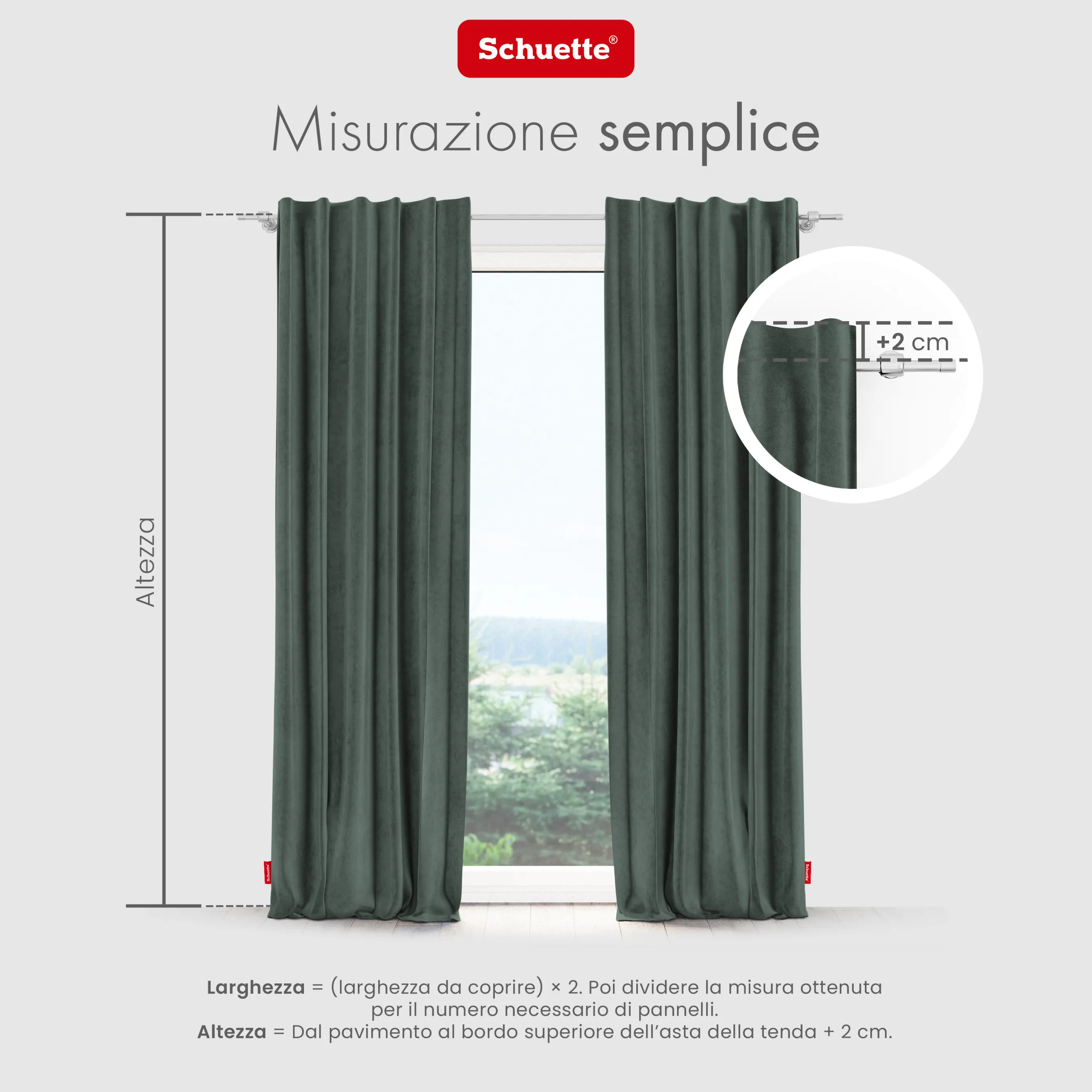 Schuette® Verdunkelungs-Vorhang Gardine mit Tunnelband nach Maß ● Millenium Velvet Kollektion: Isle of Pines (Dunkelgrün) ● 1 Stück ● Knitterfrei Pflegeleicht Thermo Blickdicht & stark Abdunkelnd