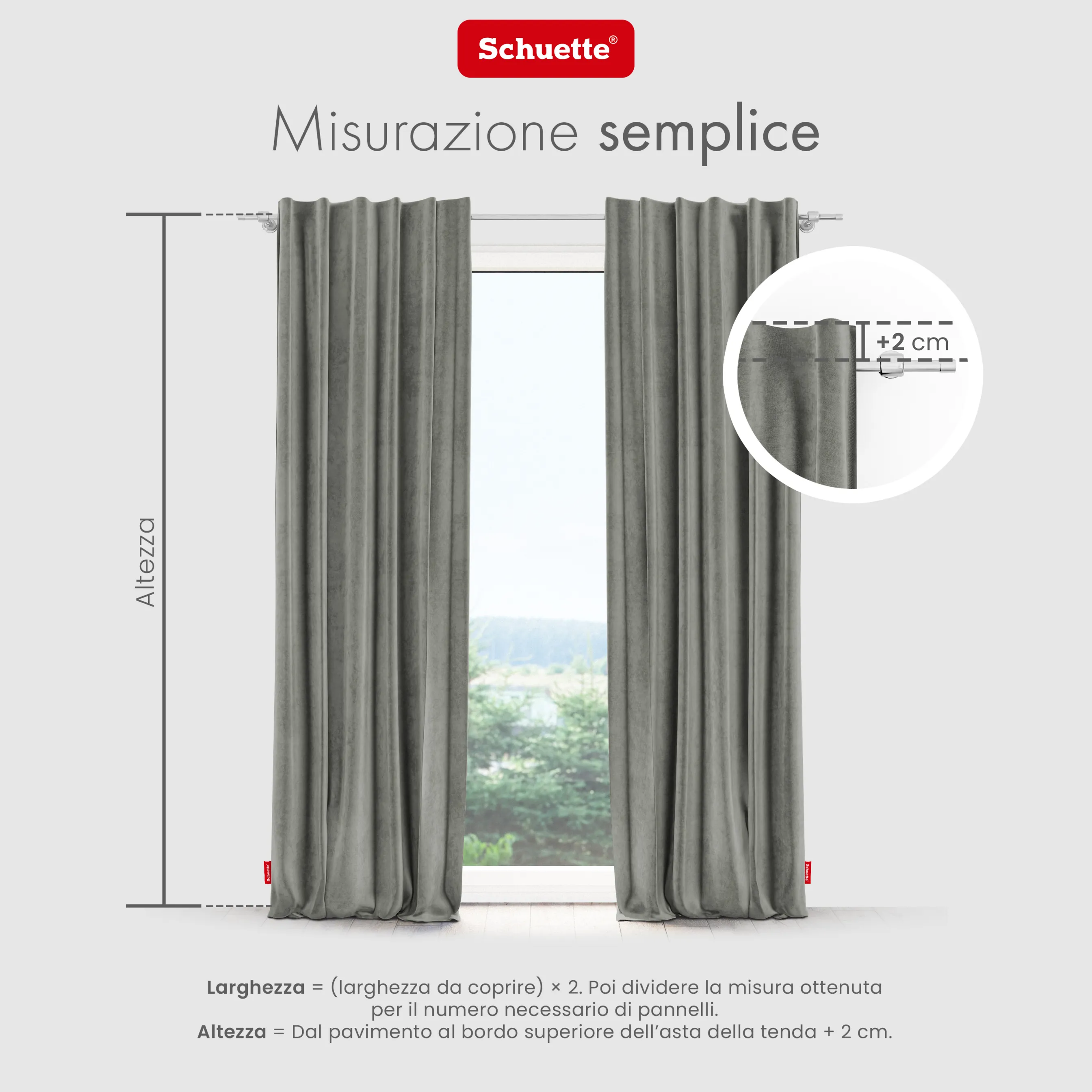 Schuette® Verdunkelungs-Vorhang Gardine mit Tunnelband nach Maß ● Millenium Velvet Kollektion: Umber Gray (Grau) ● 1 Stück ● Knitterfrei Pflegeleicht Thermo Blickdicht & stark Abdunkelnd