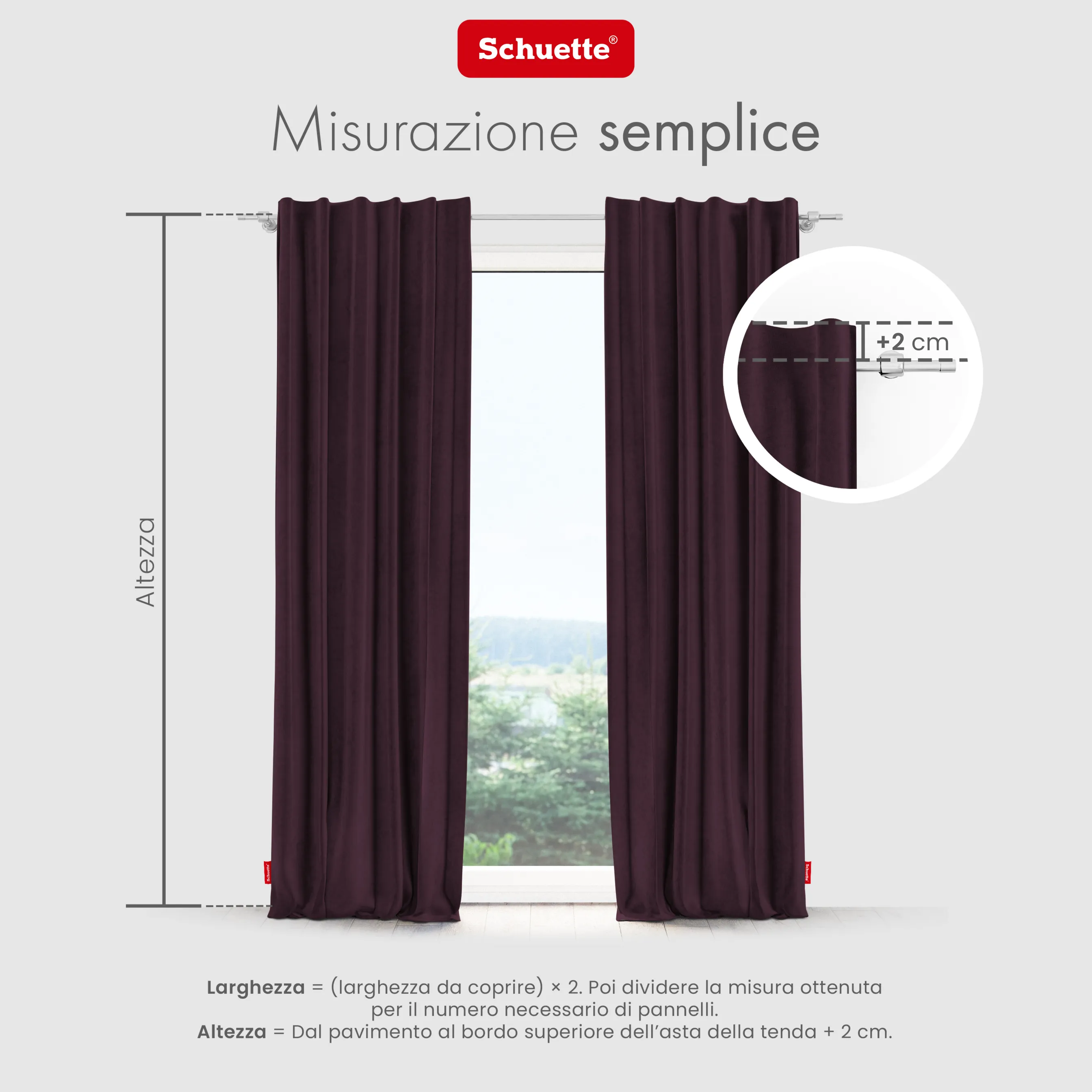 Schuette® Verdunkelungs-Vorhang Gardine mit Tunnelband nach Maß ● Millenium Velvet Kollektion: Plum (Purple) ● 1 Stück ● Knitterfrei Pflegeleicht Thermo Blickdicht & stark Abdunkelnd