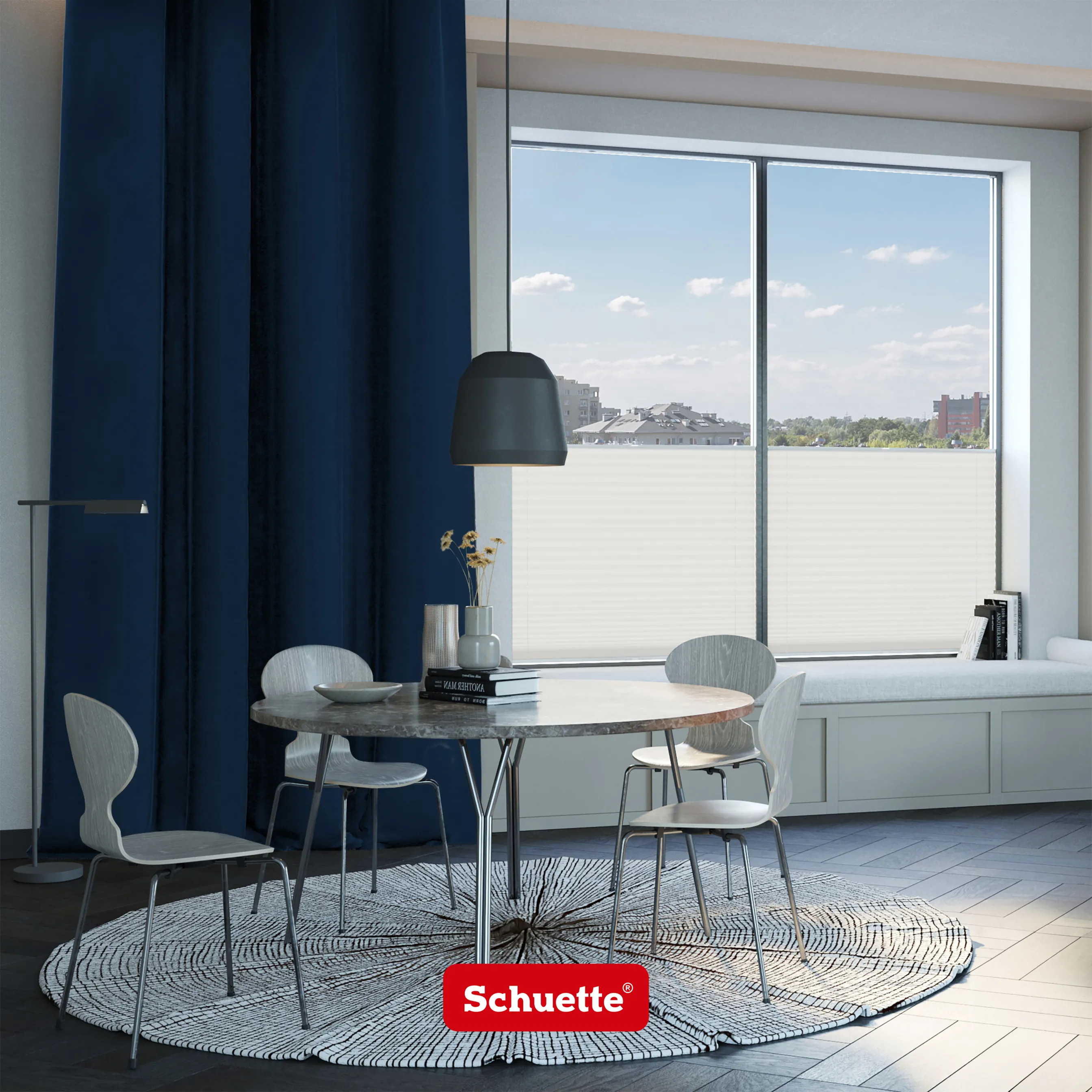 Schuette® Verdunkelungs-Vorhang Gardine mit Tunnelband nach Maß ● Millenium Velvet Kollektion: Royal Blue (Blau) ● 1 Stück ● Knitterfrei Pflegeleicht Thermo Blickdicht & stark Abdunkelnd