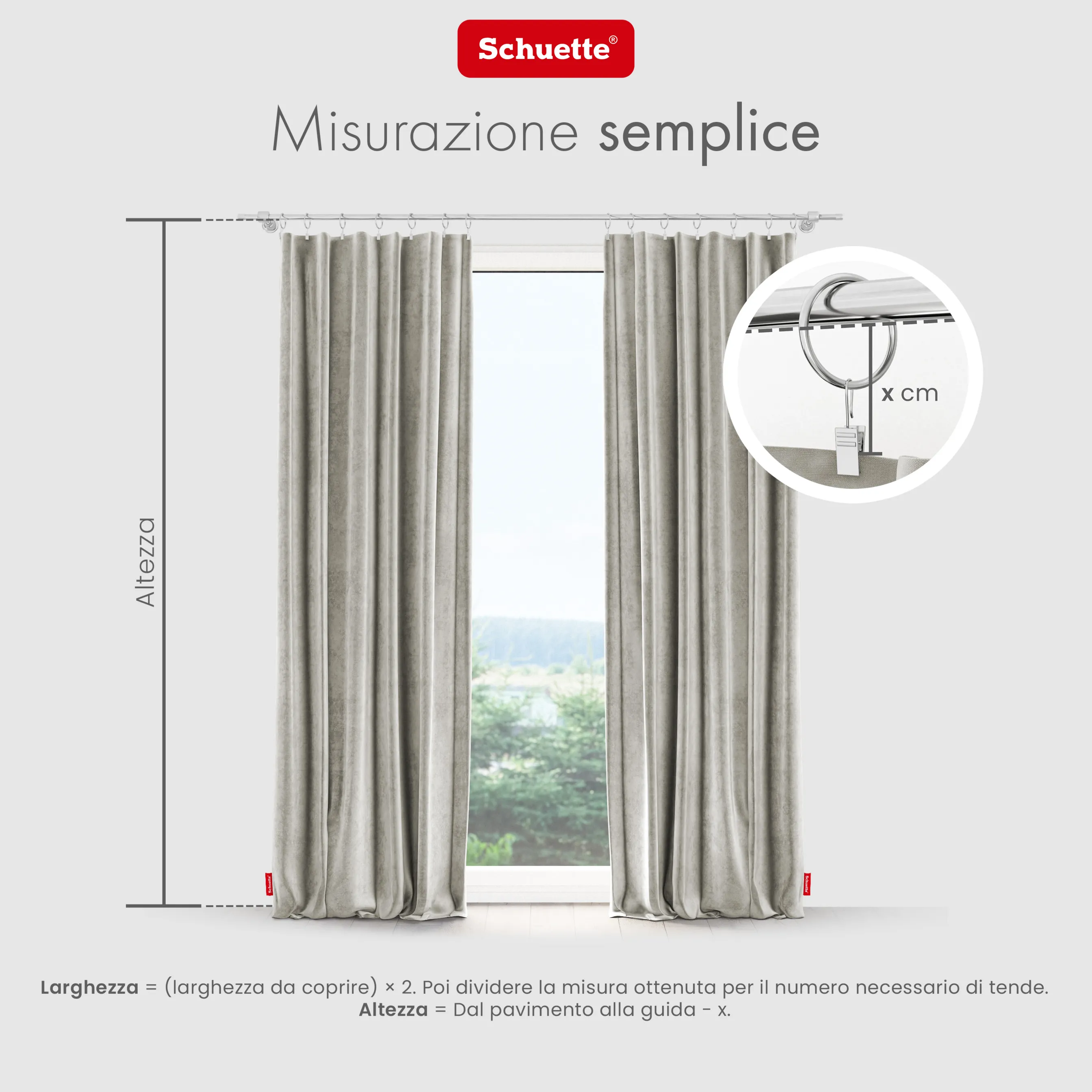 Schuette® Verdunkelungs-Vorhang Gardine mit Tunnelband nach Maß ● Millenium Velvet Kollektion: Grey Goose (Beige) ● 1 Stück ● Knitterfrei Pflegeleicht Thermo Blickdicht & stark Abdunkelnd