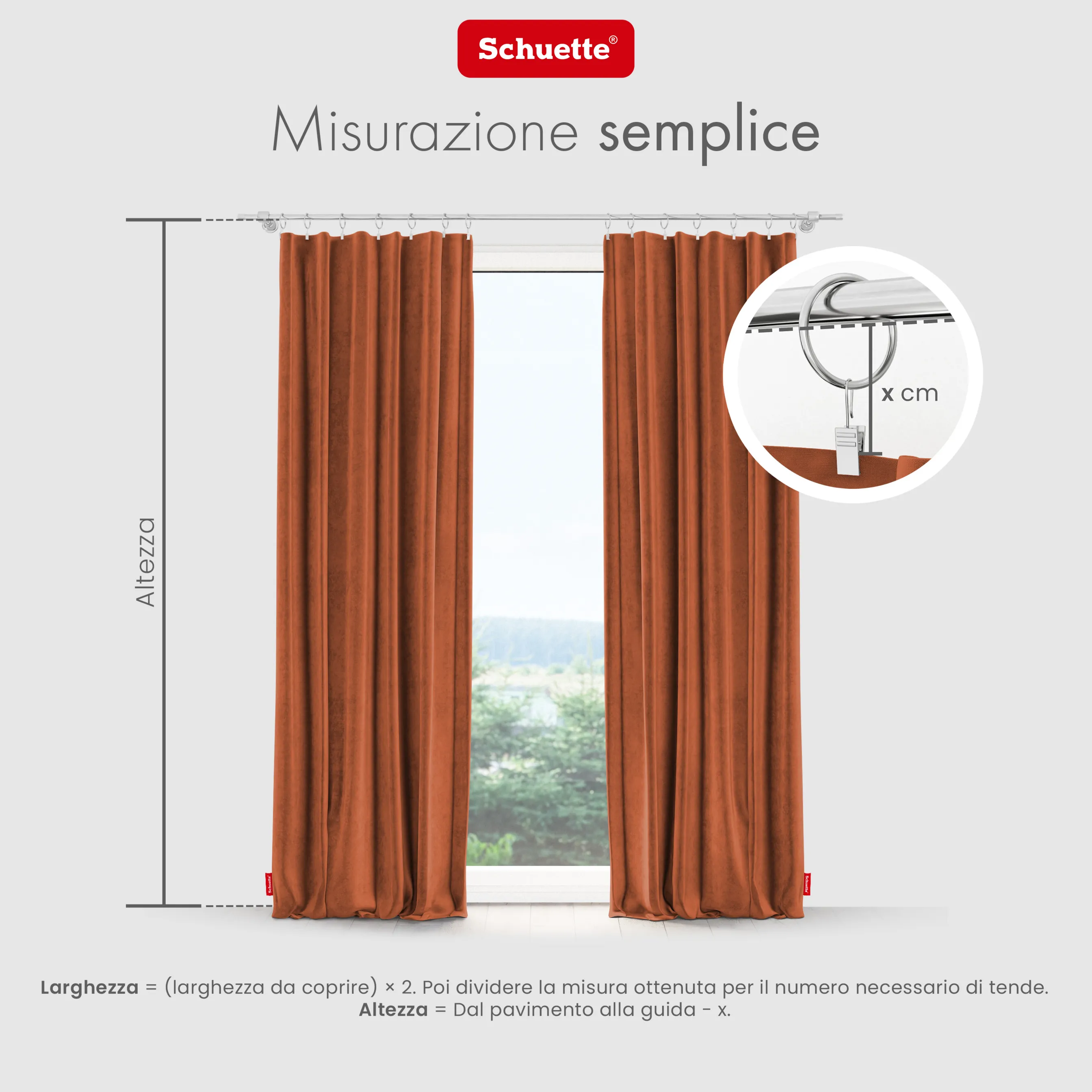 Schuette® Verdunkelungs-Vorhang Gardine mit Tunnelband nach Maß ● Millenium Velvet Kollektion: Marmalade (Orange) ● 1 Stück ● Knitterfrei Pflegeleicht Thermo Blickdicht & stark Abdunkelnd