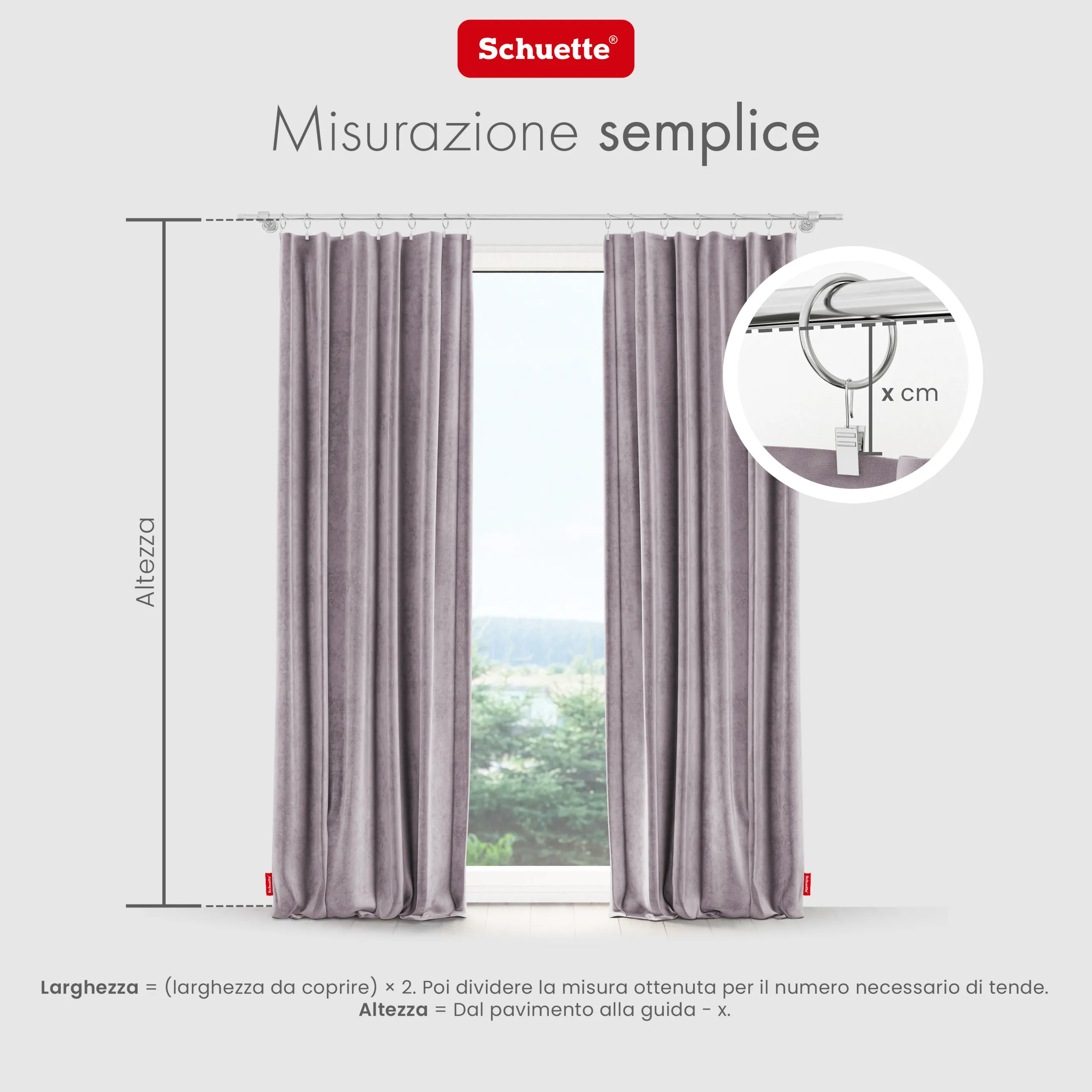 Schuette® Verdunkelungs-Vorhang Gardine mit Tunnelband nach Maß ● Millenium Velvet Kollektion: Purple Grape (Lila) ● 1 Stück ● Knitterfrei Pflegeleicht Thermo Blickdicht & stark Abdunkelnd