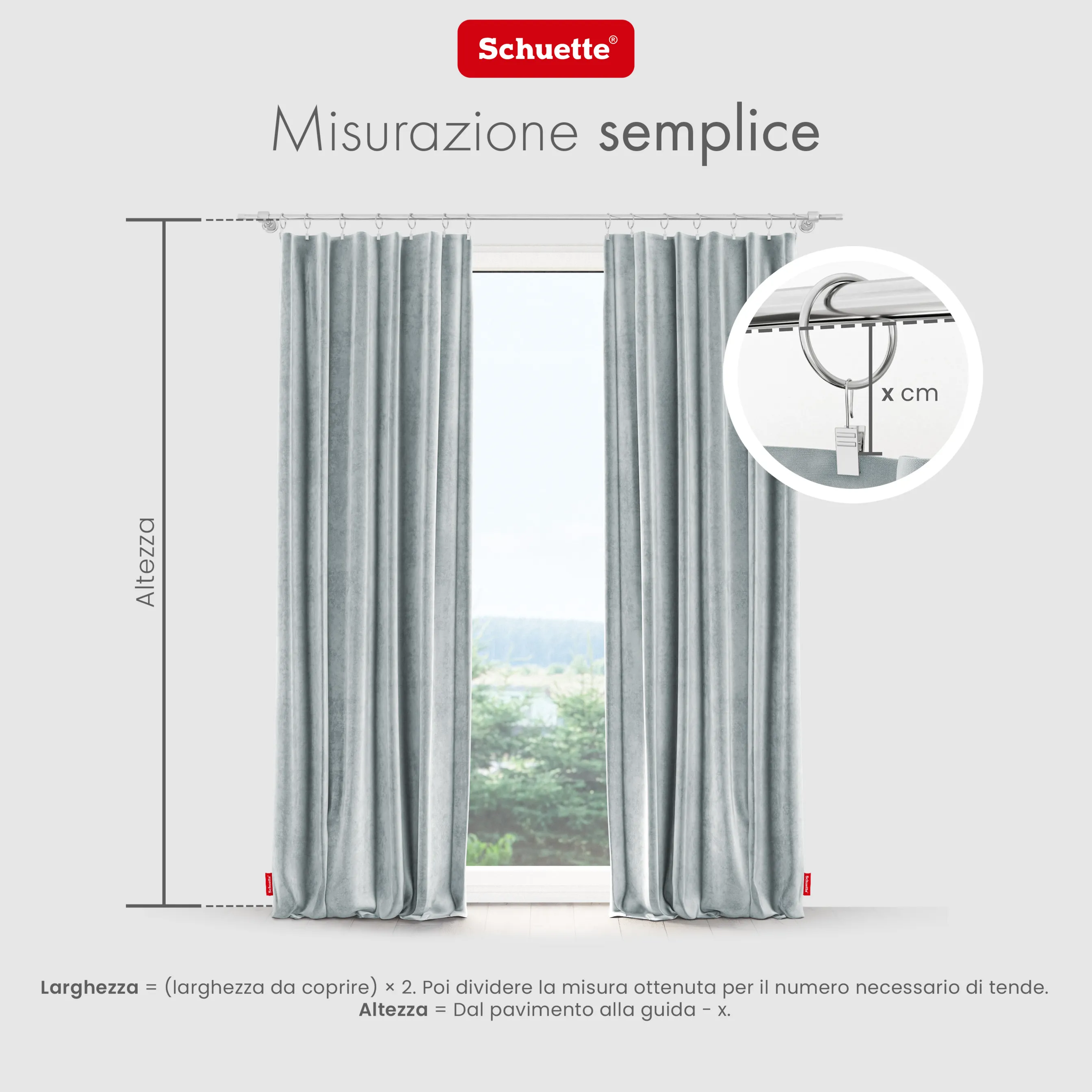 Schuette® Verdunkelungs-Vorhang Gardine mit Tunnelband nach Maß ● Millenium Velvet Kollektion: Koala Shade (Grau) ● 1 Stück ● Knitterfrei Pflegeleicht Thermo Blickdicht & stark Abdunkelnd