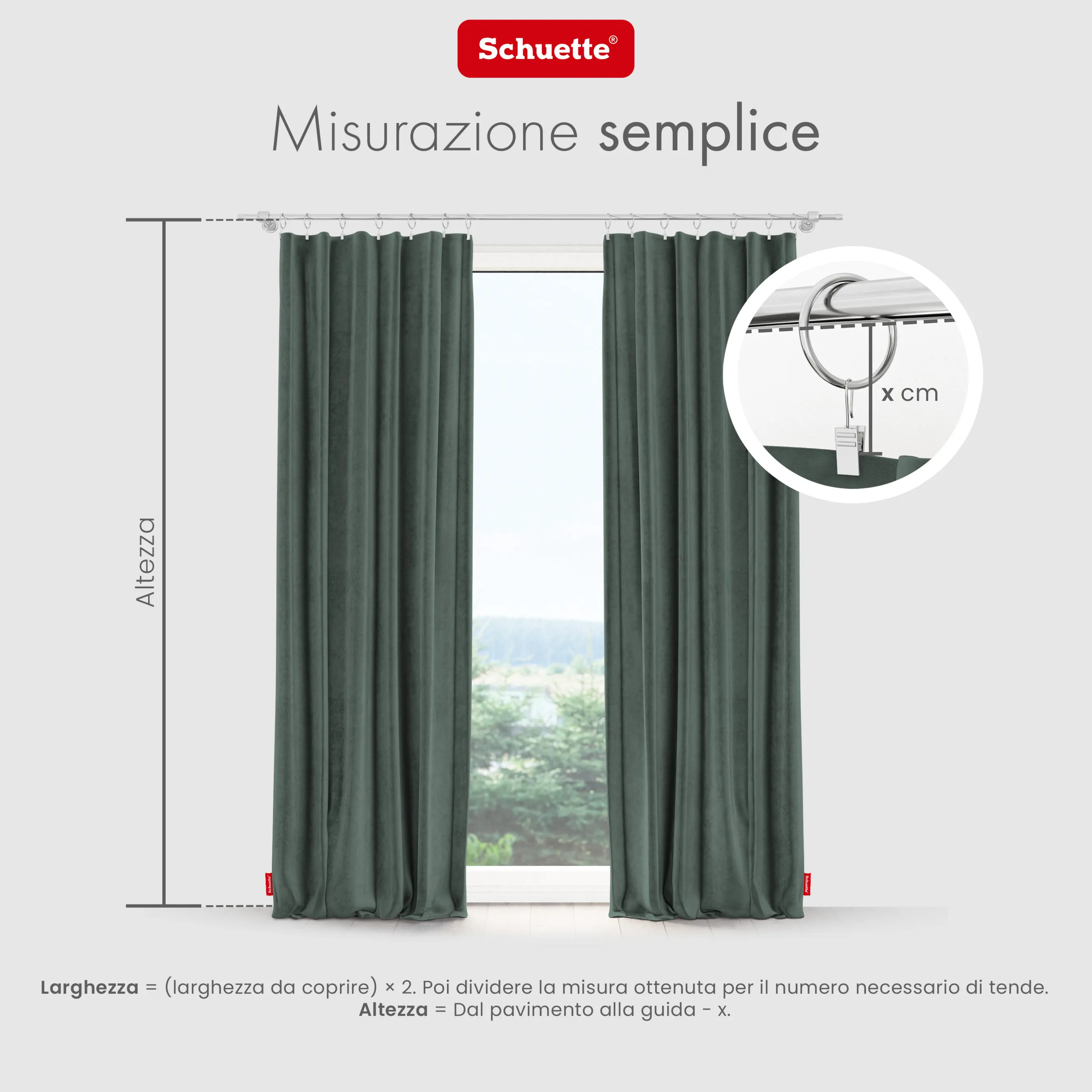 Schuette® Verdunkelungs-Vorhang Gardine mit Tunnelband nach Maß ● Millenium Velvet Kollektion: Isle of Pines (Dunkelgrün) ● 1 Stück ● Knitterfrei Pflegeleicht Thermo Blickdicht & stark Abdunkelnd