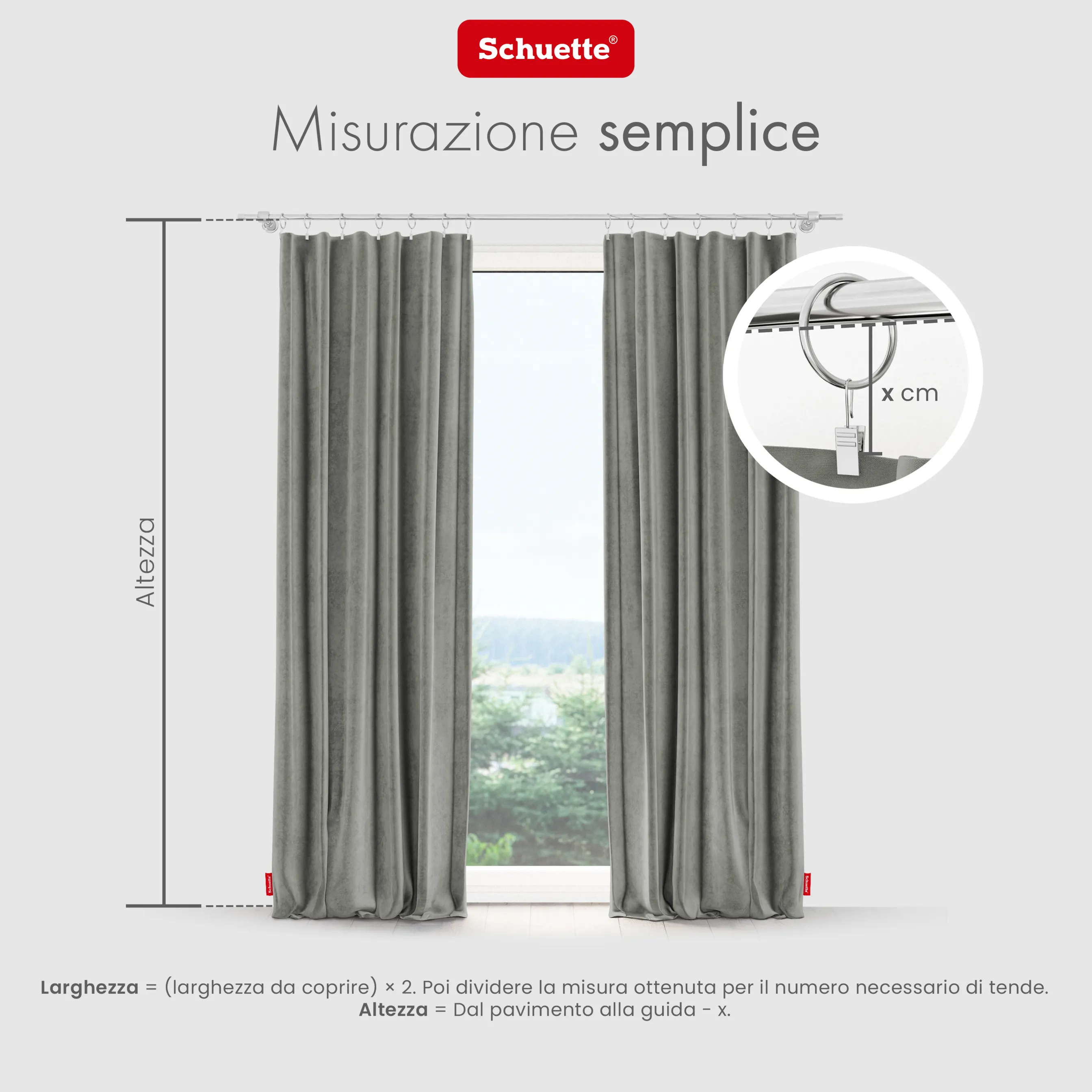 Schuette® Verdunkelungs-Vorhang Gardine mit Tunnelband nach Maß ● Millenium Velvet Kollektion: Umber Gray (Grau) ● 1 Stück ● Knitterfrei Pflegeleicht Thermo Blickdicht & stark Abdunkelnd