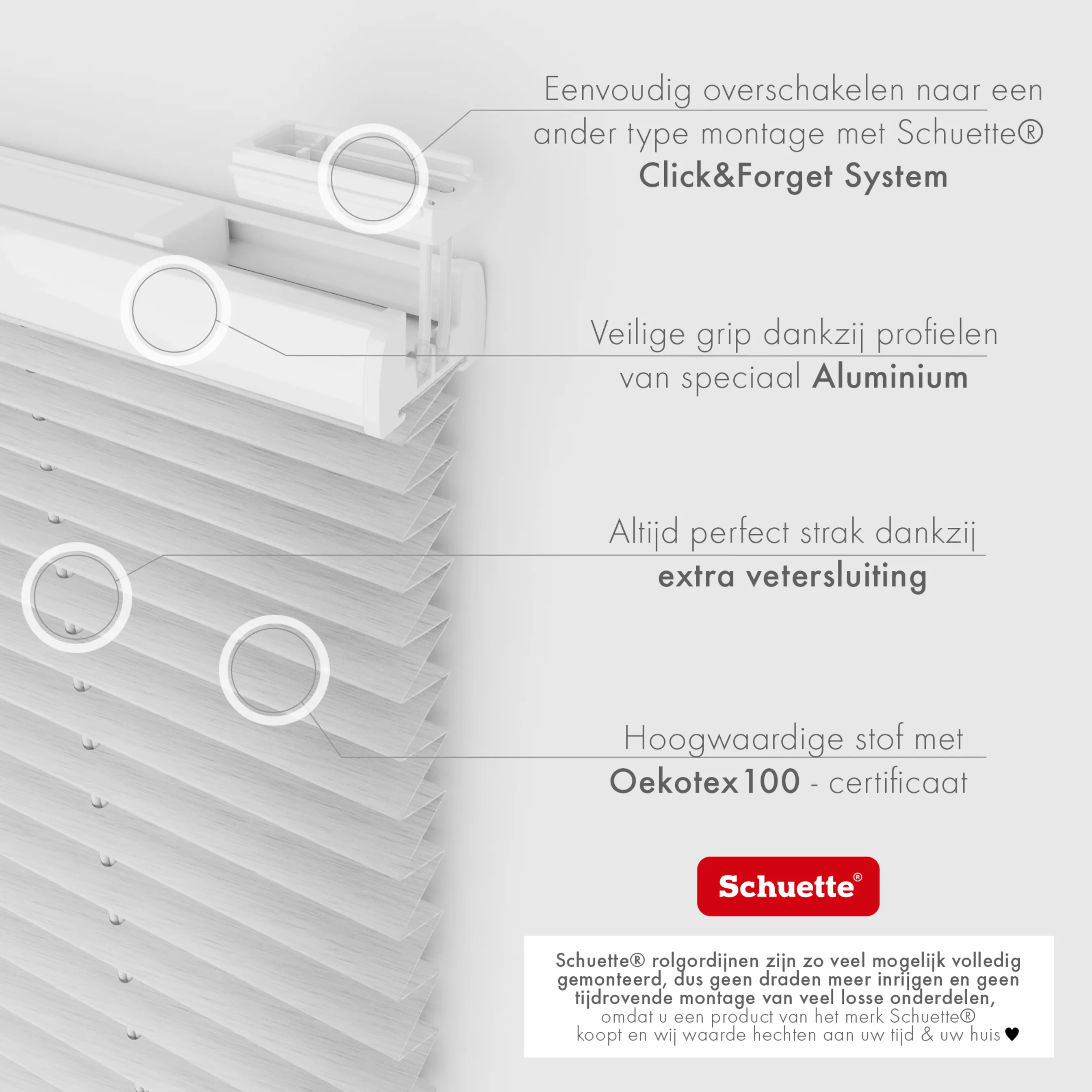 Schuette® Plissee mit Bohren nach Maß • Suprafix "Double 2in1" Schraub- & Klemmhalter • Dolomite Kollektion: Storm Gray (Grau) • Profilfarbe: Silber
