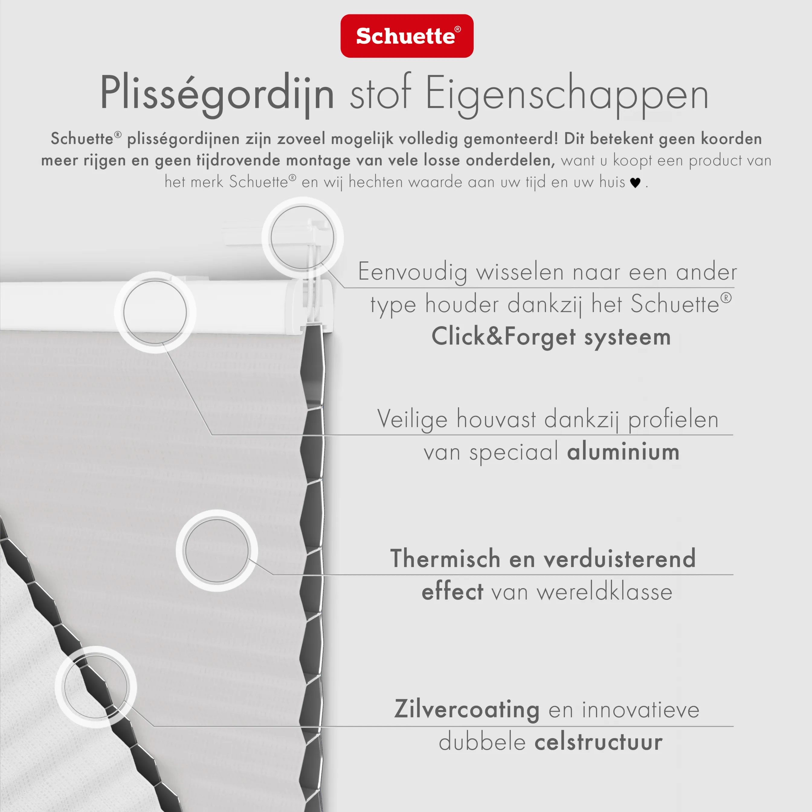 Schuette® Dachfenster Wabenplissee nach Maß • Honey Kollektion: Gray-zy in Love (Pastellgrau) • Profilfarbe: Weiß