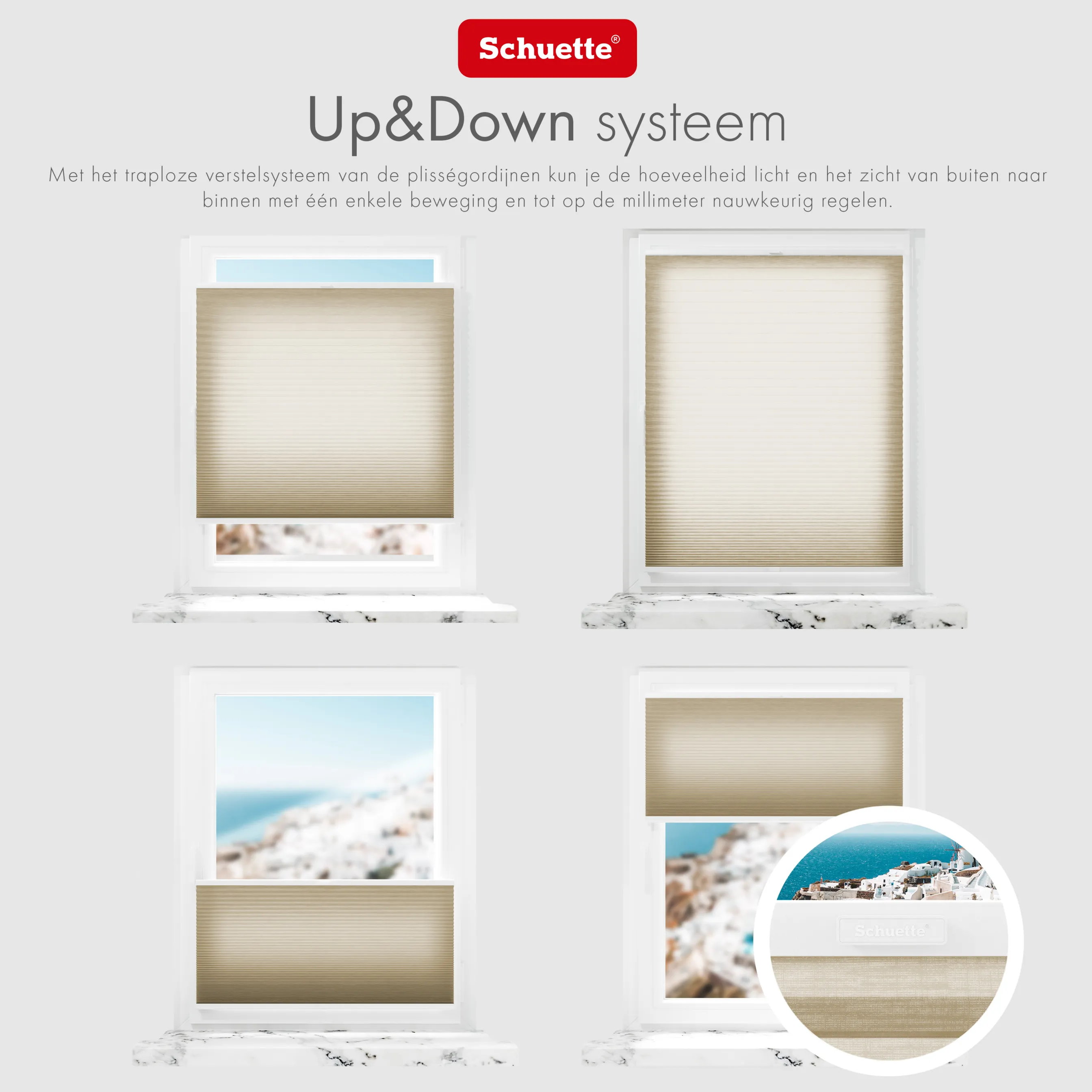 Schuette® Wabenplissee ohne Bohren nach Maß • Klebehalter & Schraubhalter 2in1 Set "Letsbond" Transparent • Thermo x Honey Kollektion: Latte Mood (Sandbeige) • Profilfarbe: Walnuss