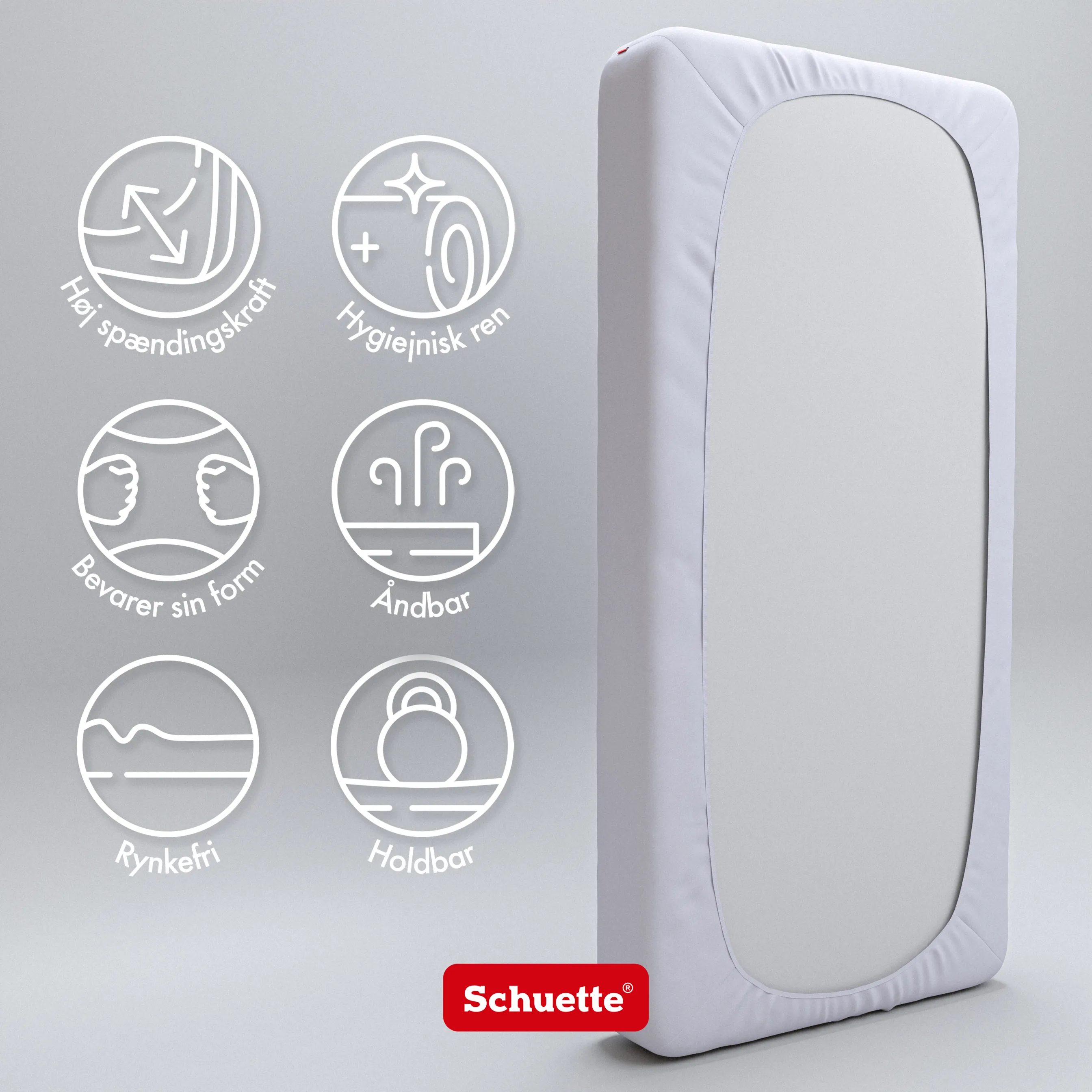 Schuette® Spannbettlaken • 160 x 200 • Wow! Kollektion: Graceful Grayce (Hellgrau) • 100% Superfluff Baumwolle, Blickdicht, Faltenfrei • mit Rundumgummi • Matratzenhöhe bis 35 cm