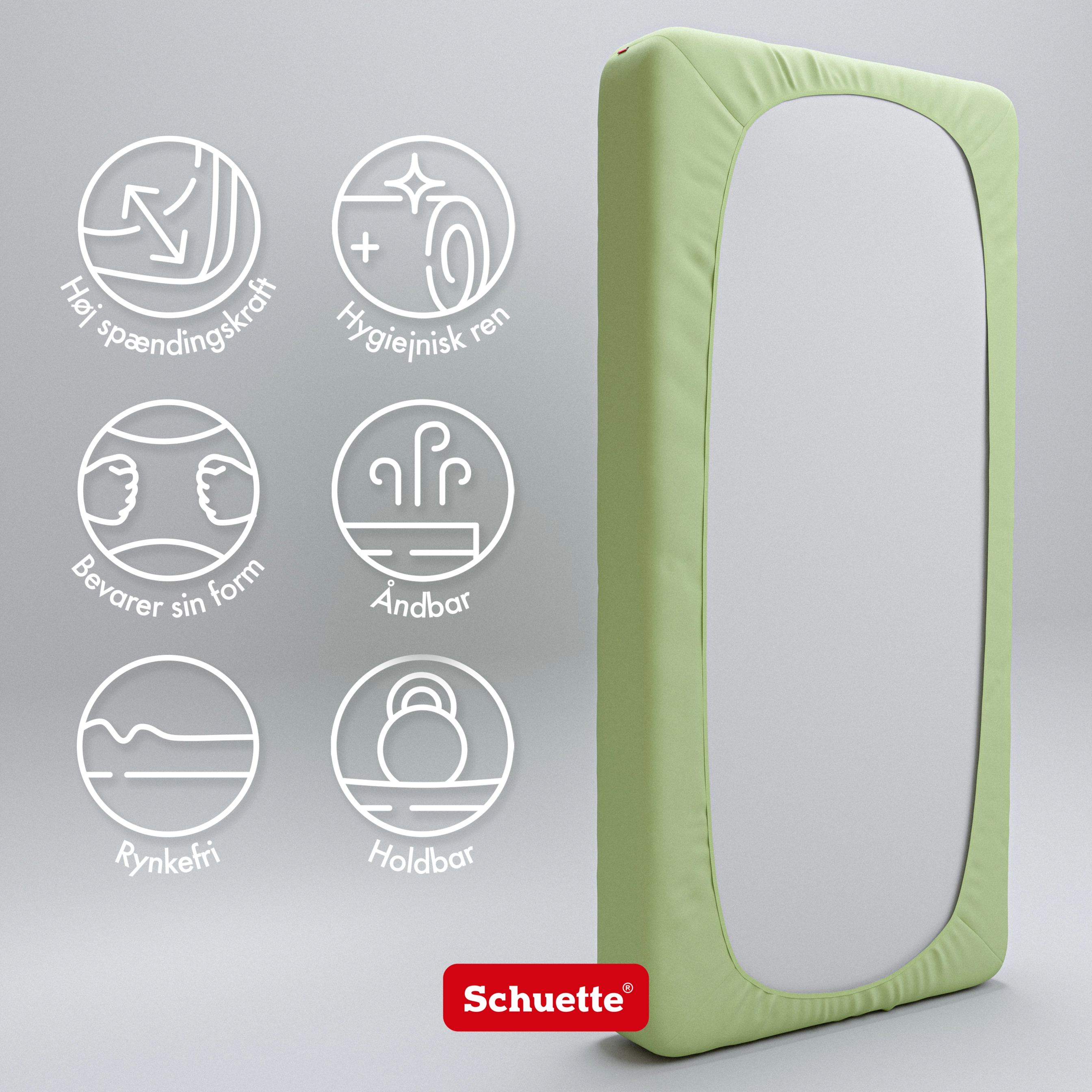 Schuette® Spannbettlaken • 90 x 200 • Wow! Kollektion: Lime Time (Hellgrün) • 100% Superfluff Baumwolle, Blickdicht, Faltenfrei • mit Rundumgummi • Matratzenhöhe bis 40 cm